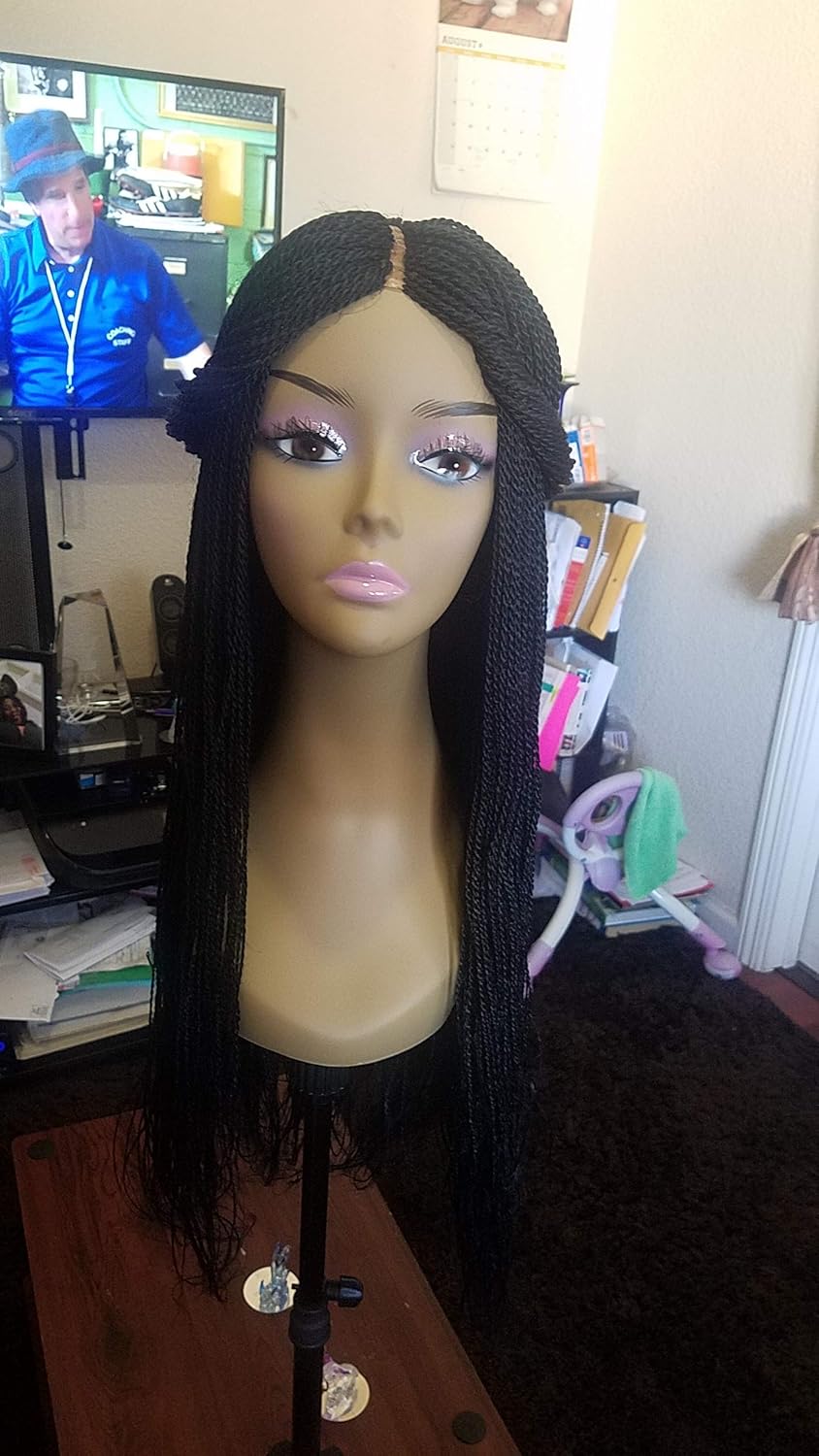 BRAIDED TWIST WIG (21 INCHES, COLOR 1- BLACK)