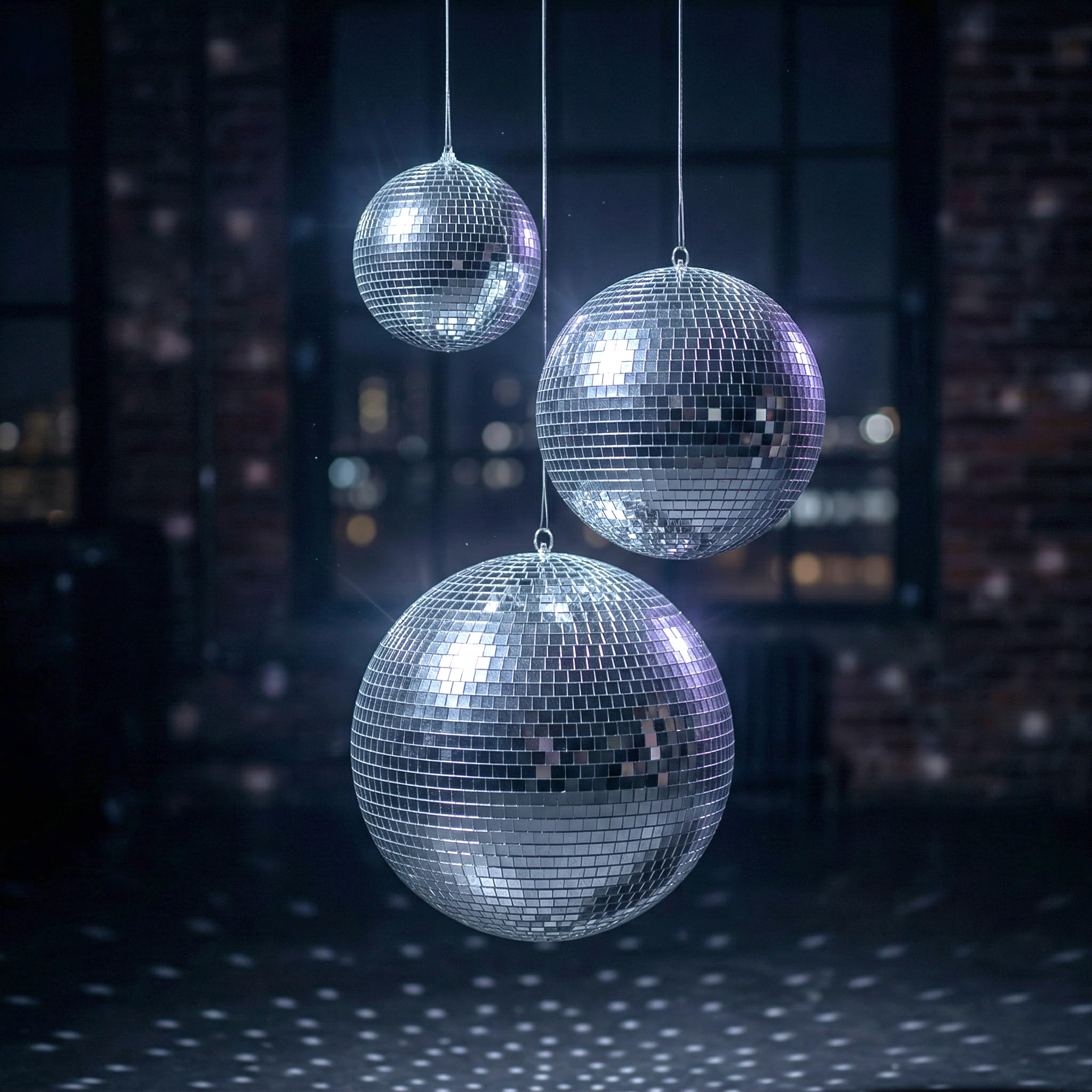P'tit Clown 71198 - Bola facetada de 30 cm de diámetro, decoración Discoteca y veladas años 70/80 - Ambiente Festivo para Fiestas, Carnaval, Año Nuevo, Noche temática
