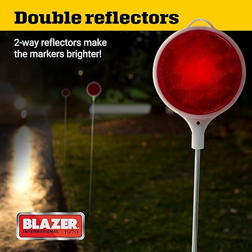 Miniatura 3 de Blazer International Trailer  Towing Accessories Blazer 376RDM-24 Red 36-Inch Metal Post Post Showway Marker - Paquete de 24