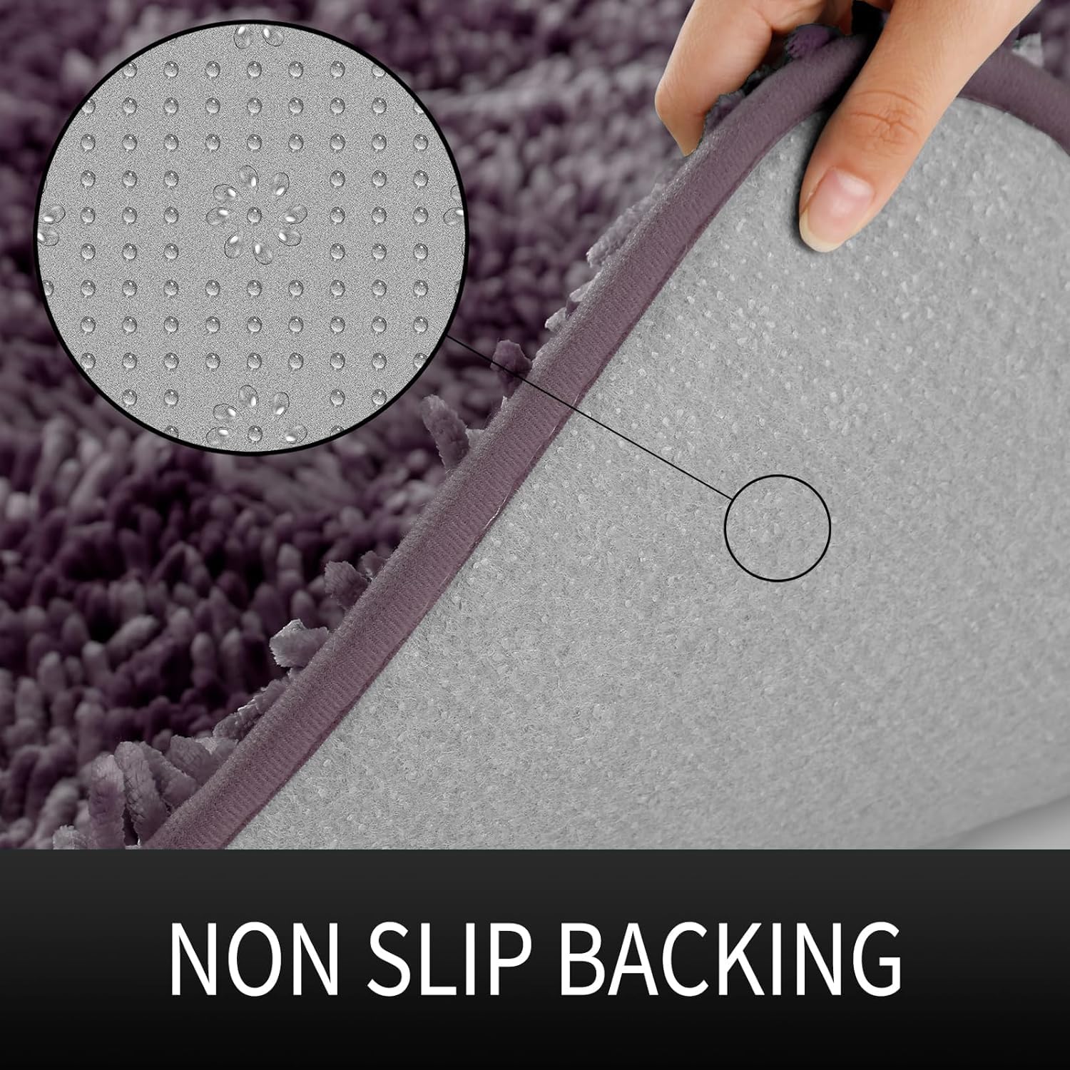 Yimobra Luxury Chenille Bath Mat, Extra Soft and Absorbent Shaggy Bathroom mats Non Slip, Machine Washble Dry - Image 4