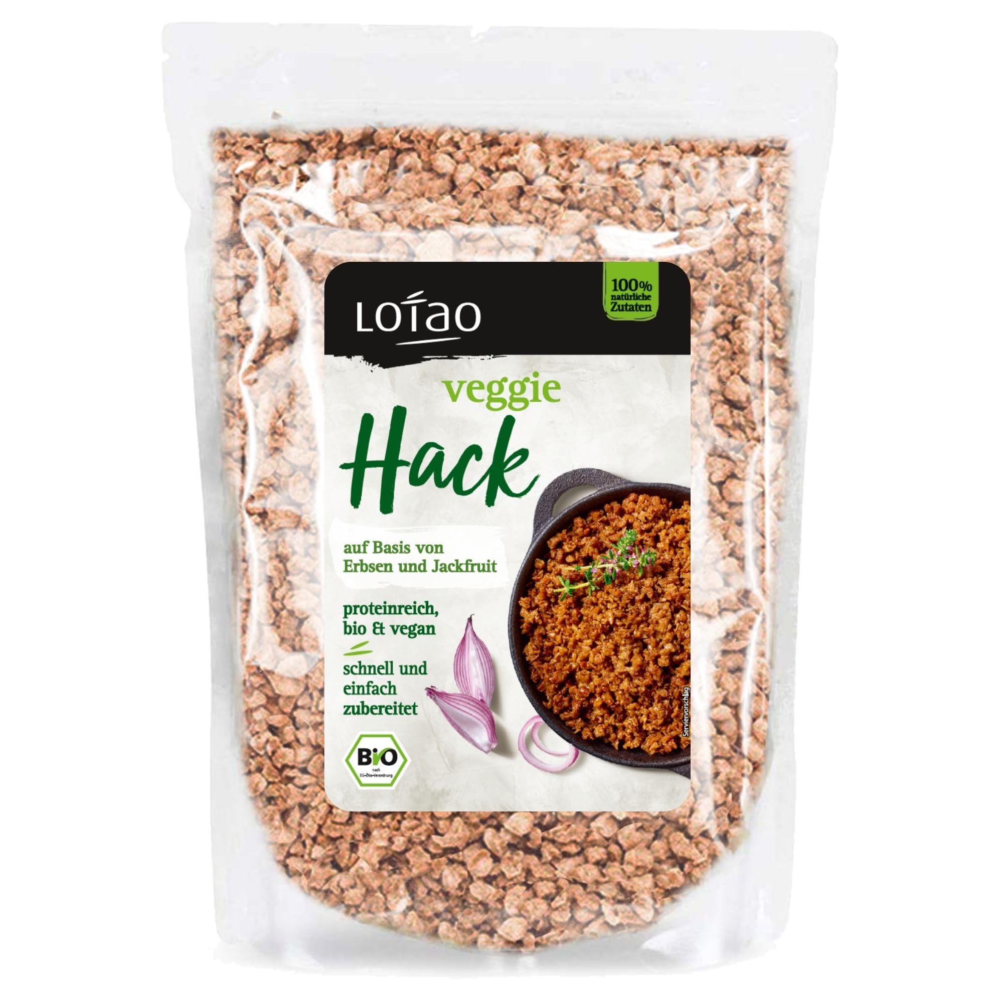 Lotao Veggie Hack – Bio  Vegan  Proteinreich – 1000g Hack auf Erbsenprotein-Basis mit Jackfruit – Perfekt für Bolognese  Burger  Braten & vieles mehr