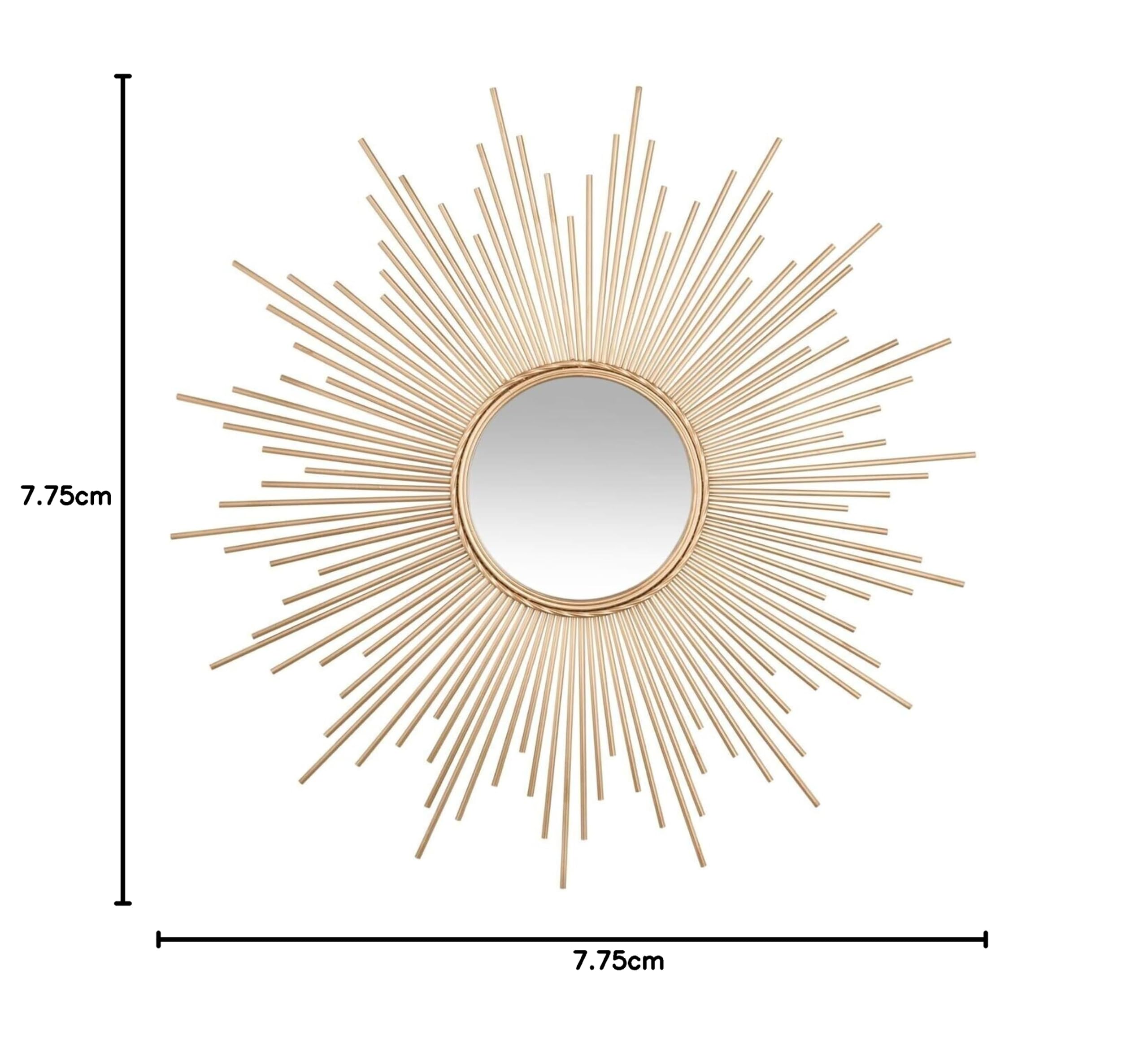 Set Di 3 Specchi In Rattan Atmosphera - Modello Sole, Diametro 28cm, Per Interni - Foto 6
