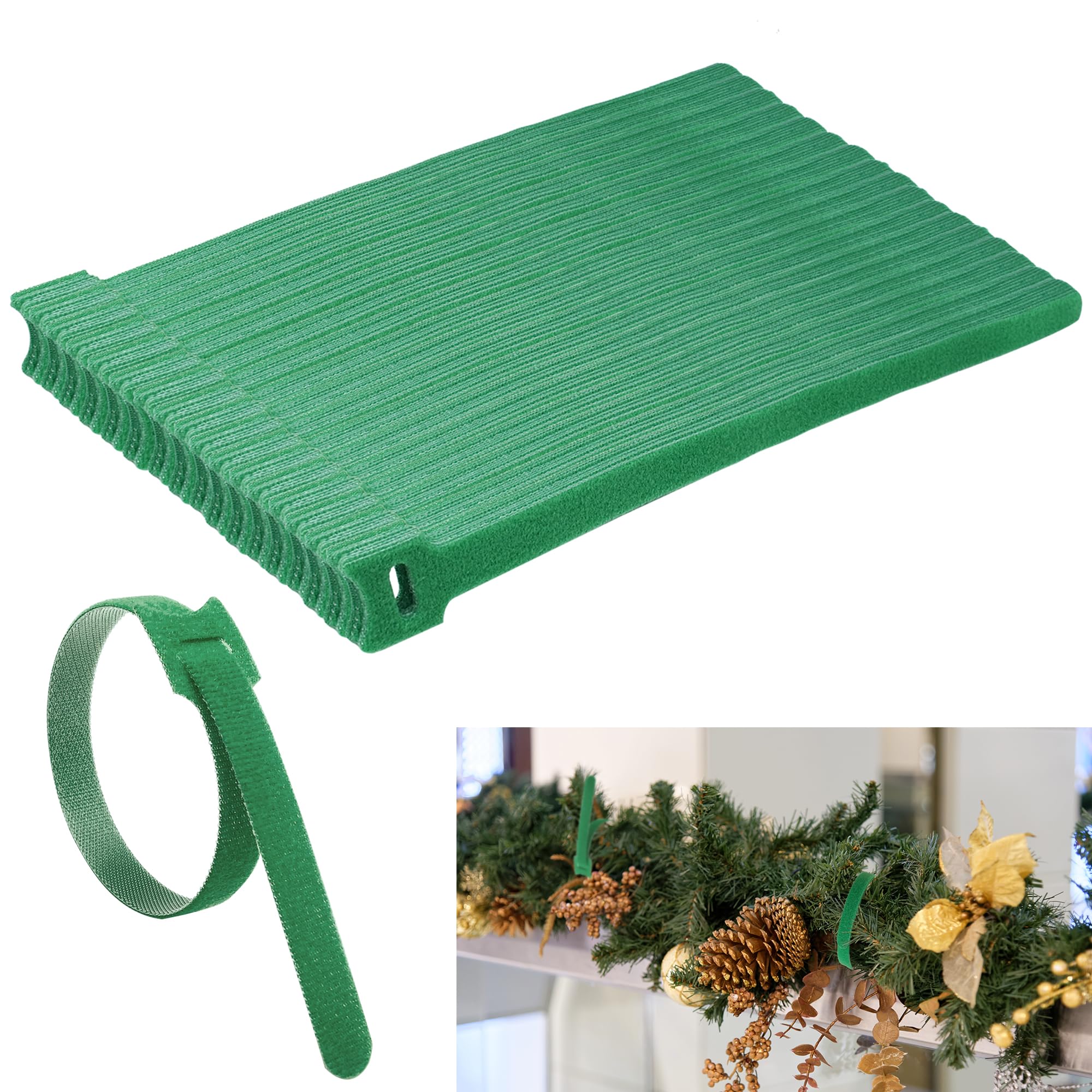 120 PCS 11.8 Inch Reusable Cable Ties, Multi-Purpose Wire Ties Adjustable Cord Straps for Cable Management Wire Green