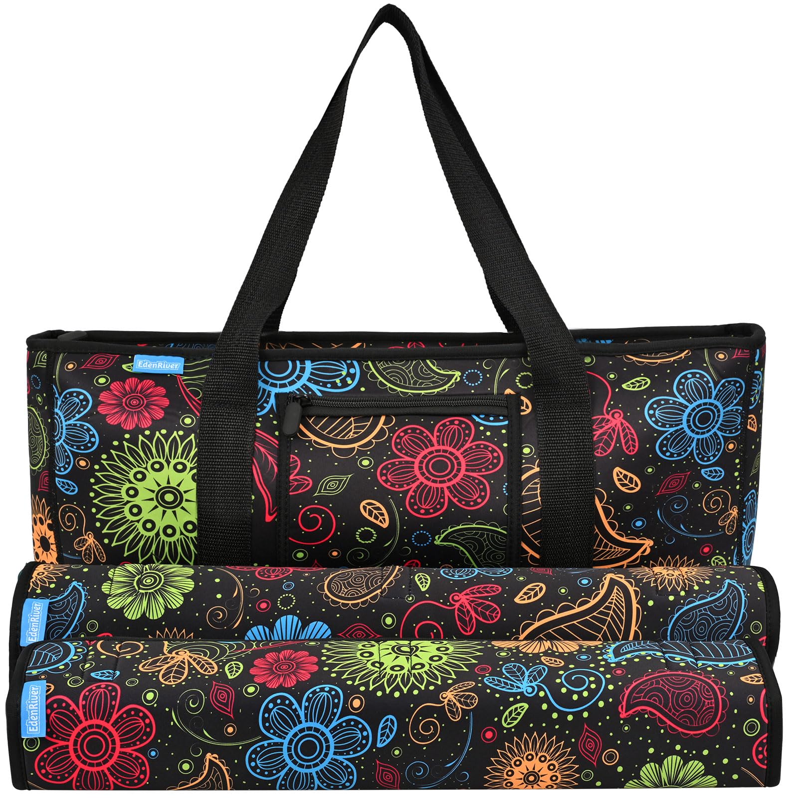 EdenRiver Mahjong Bag Stylish Tile Game Case for Tiles and Racks, Mahjong Accessories Organizer with Two Wrappers, Portable Mahjong Case Only, Ideal