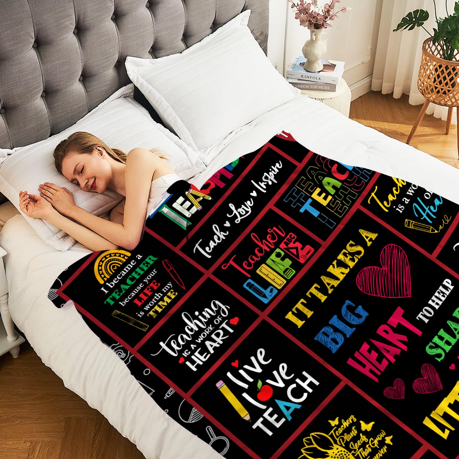 SIKLTY Coperta per regali per insegnanti 60 x 50, regali di apprezzamento per insegnanti