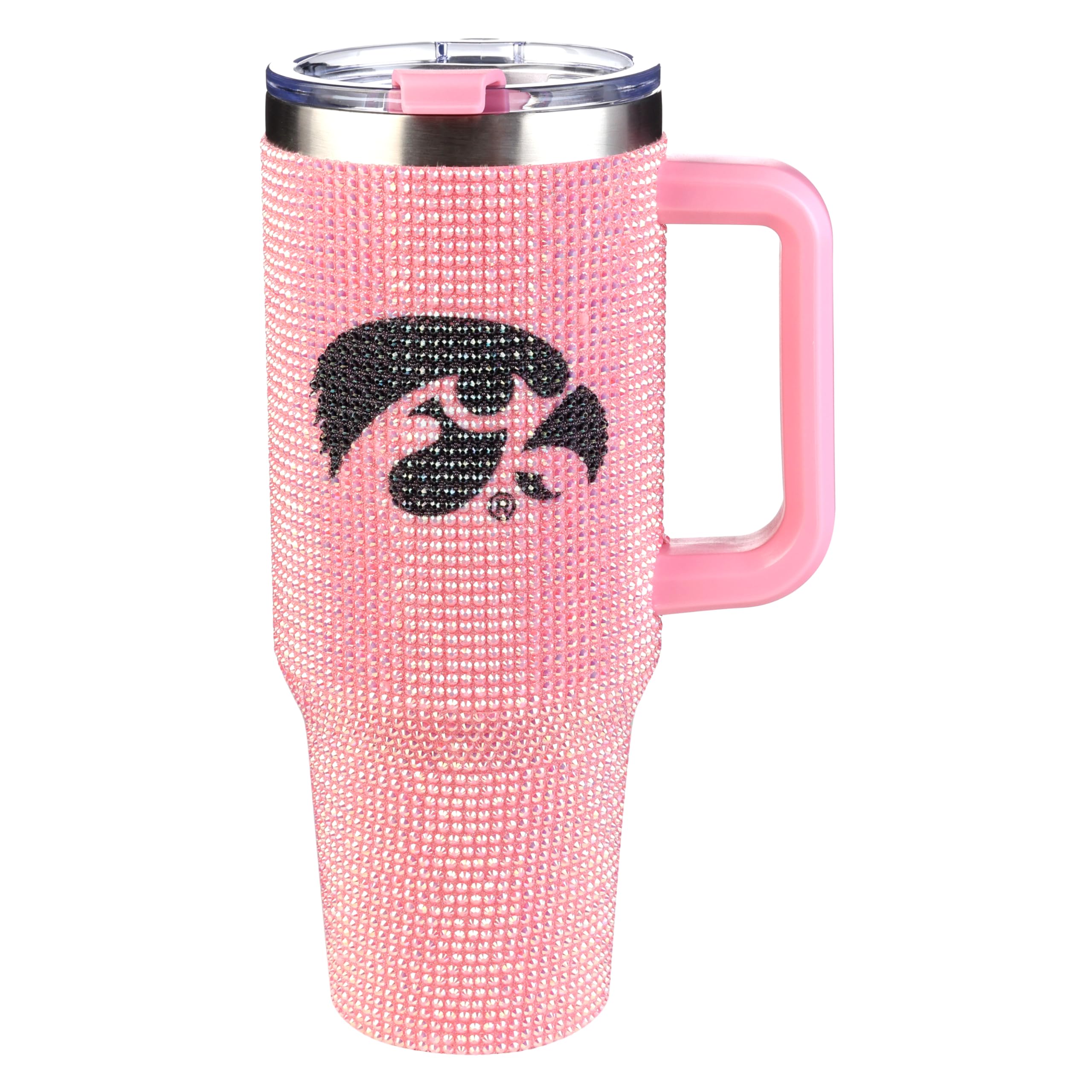 The Memory Company Officially Licensed NCAA - University of Iowa 40oz Pink Bling Game Day Tumbler