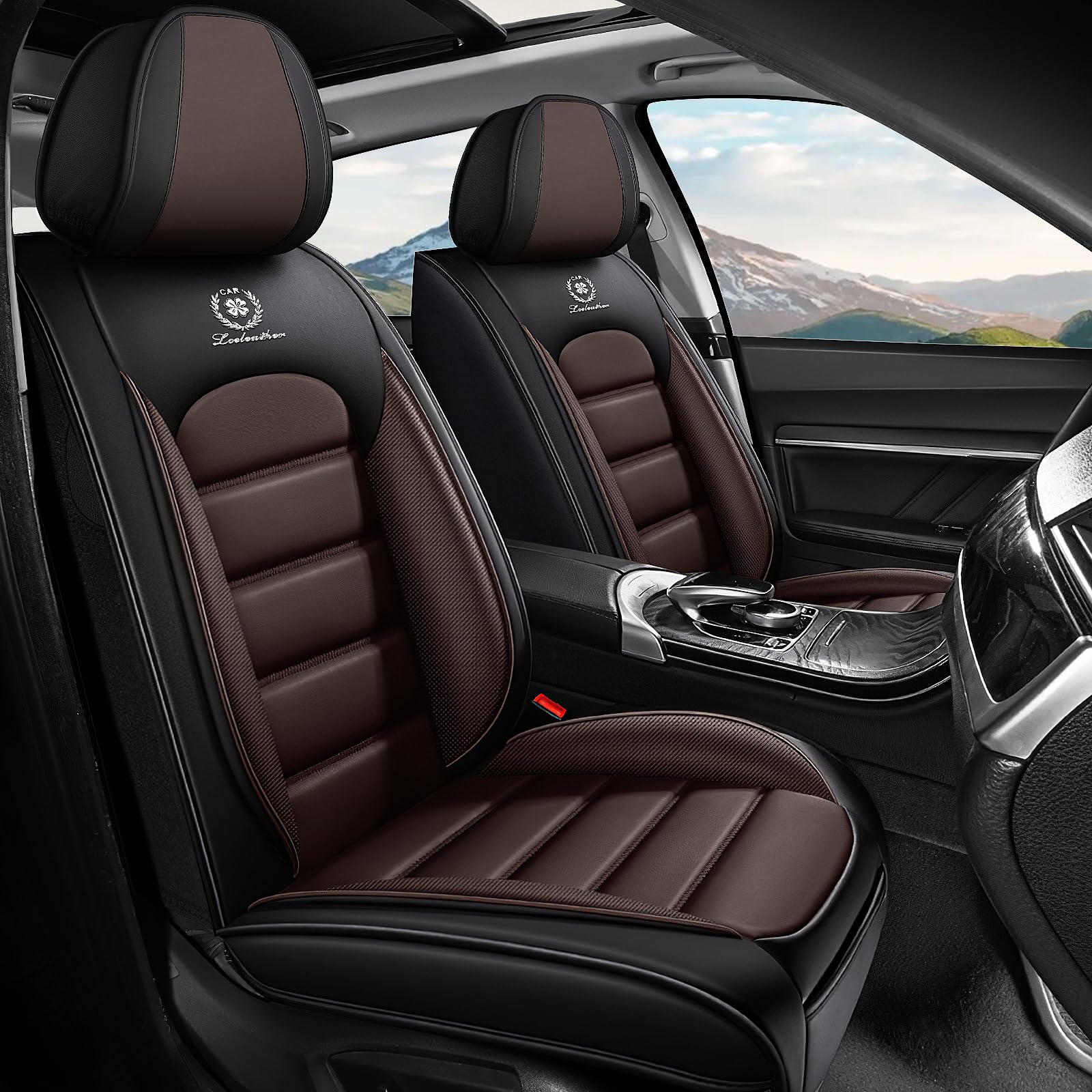 MORELEATHER Seat Covers (Black & Coffee)