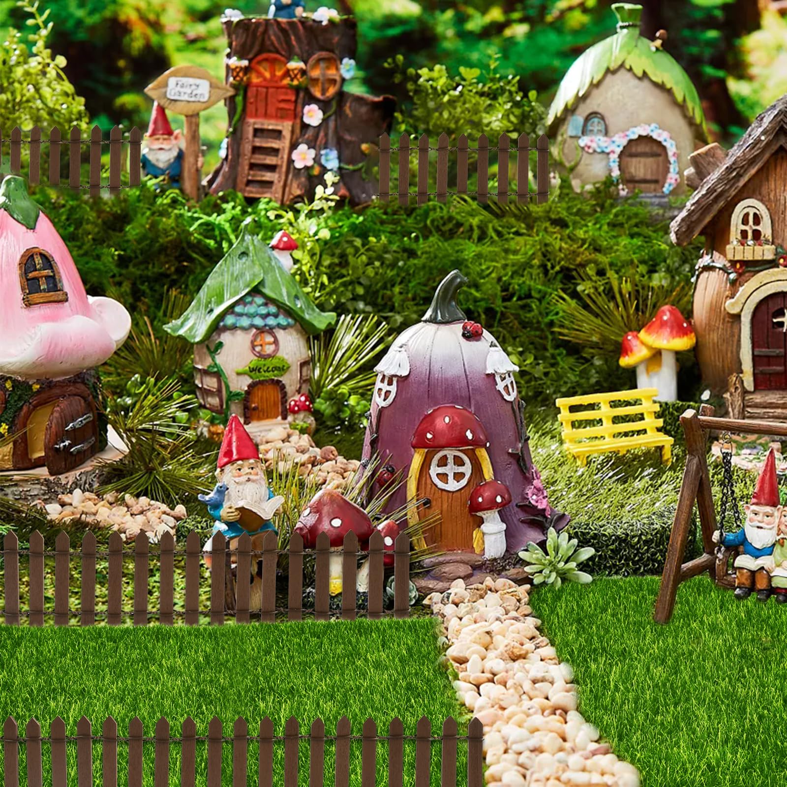 18 Pezzi Accessori per Giardino in Miniatura,Mini Casa Delle Bambole in Miniatura,Attrezzi da Giardinaggio Adatto per Decorare Mini Giardino