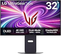 LG Ultragear™ OLED 32GS95UV-B 32 inch Gaming Screen – UHD 4K (3840 x 2160) Resolution OLED Screen, 0.03 ms GtG 240Hz, Disp...