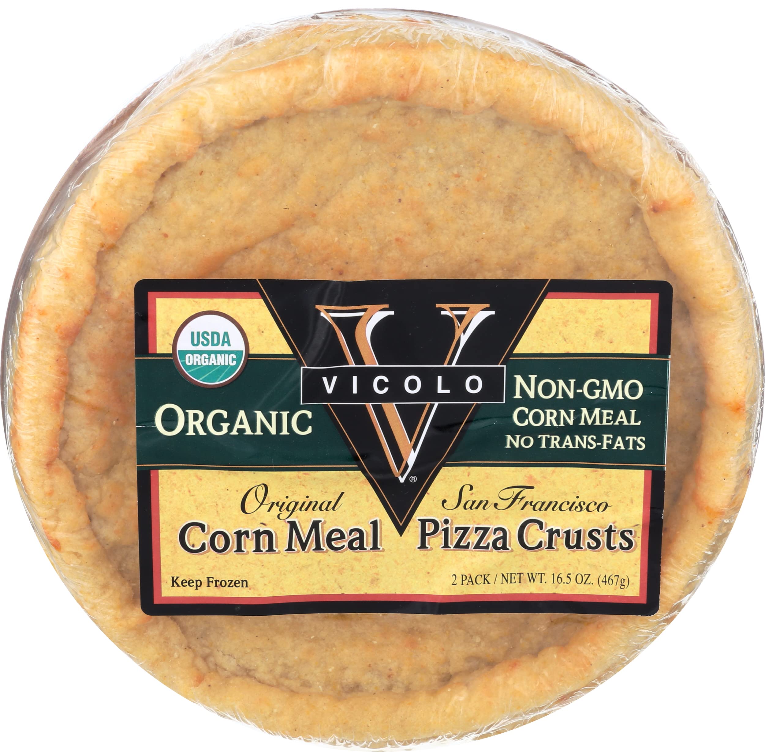 Vicolo, Organic Corn Meal Pizza Crust, 2-pack, 16.5 oz (Frozen)