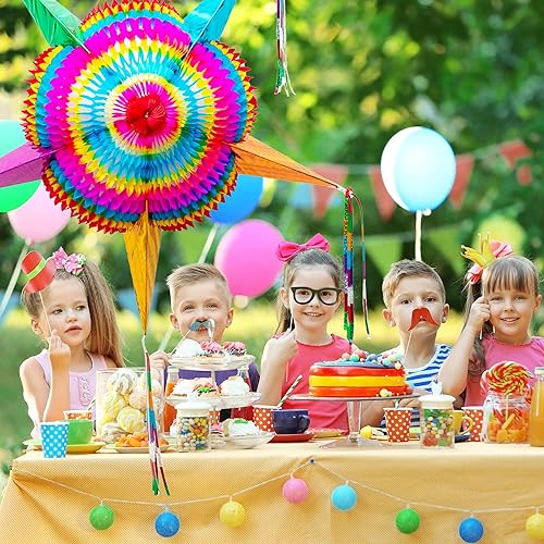 Miniatura 5 de Piñata mexicana (grande de 32 pulgadas) + pancartas de fiesta mexicana (paquete de 5 – 10 diseños de bandera de papel de seda por bandera) – Cartel