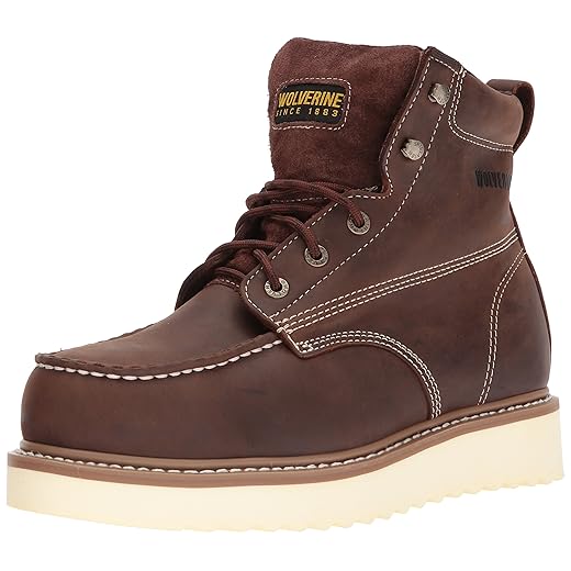 Wolverine Men's Loader 6" Soft Toe Wedge Work Boot, Brown, 11 M US