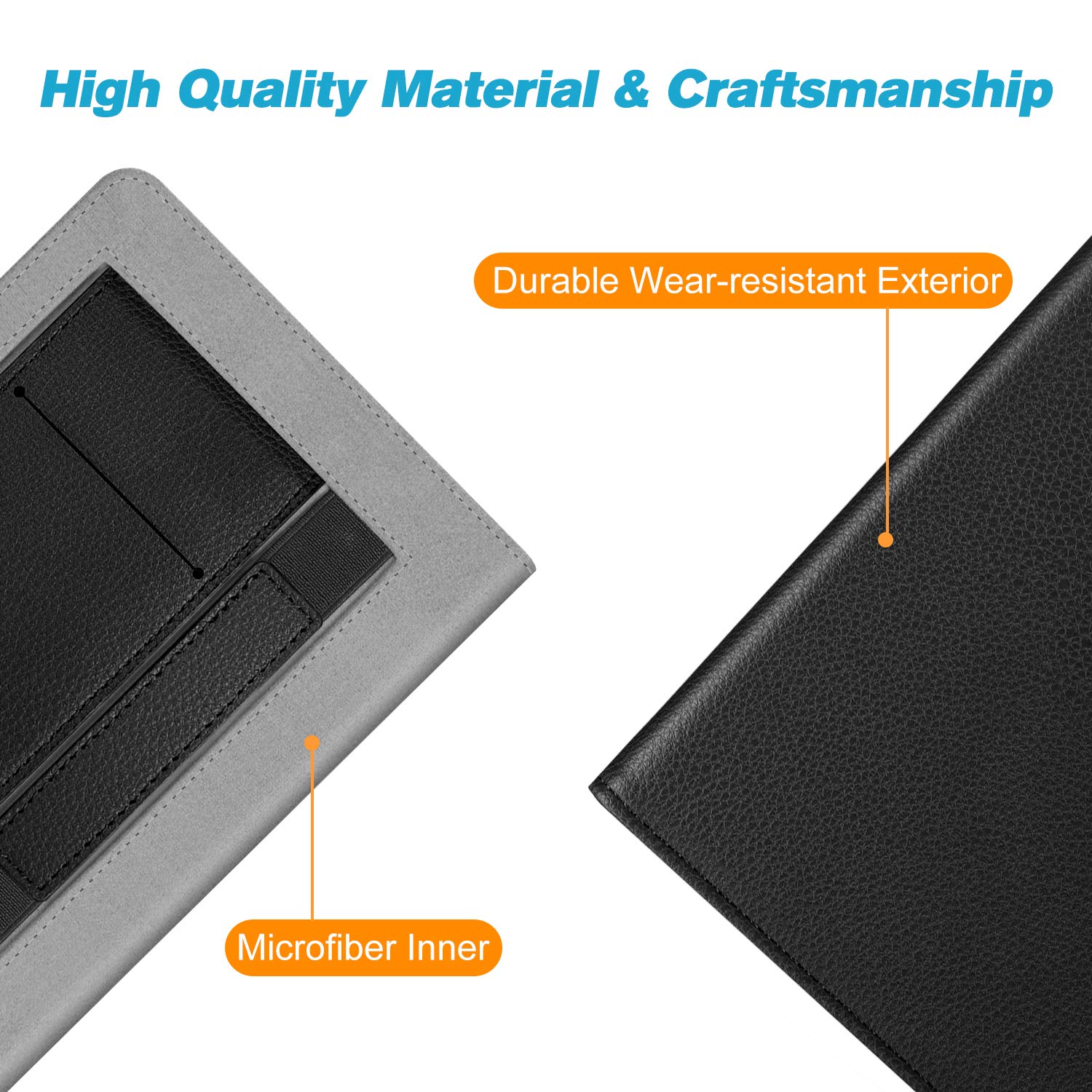 FINTIE Custodia per Kindle Paperwhite 6" 10ª Generazione 2018 2012-2017 PU Stand Cover con Card Slot Hand Strap Auto Sveglia Sonno Nero