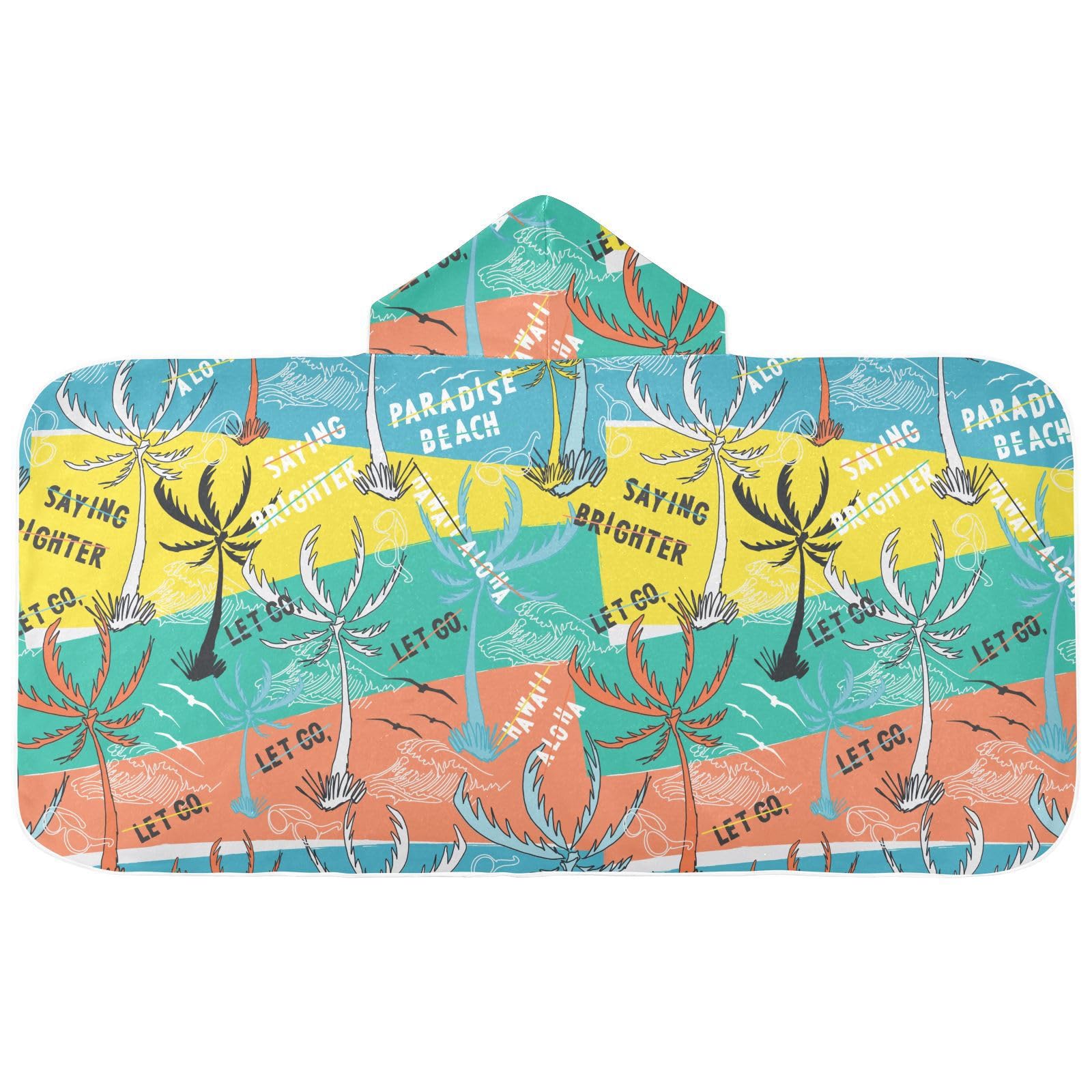 susiyo Kids Hooded Bath Towel Cool Summer Beach Towel for Kids 23.5 x 50 Inch Microfiber Soft Absorbent Quick Dry Bath Swim Pool Towel Wrap Poncho Bathrobe with Hood for Kids Toddler