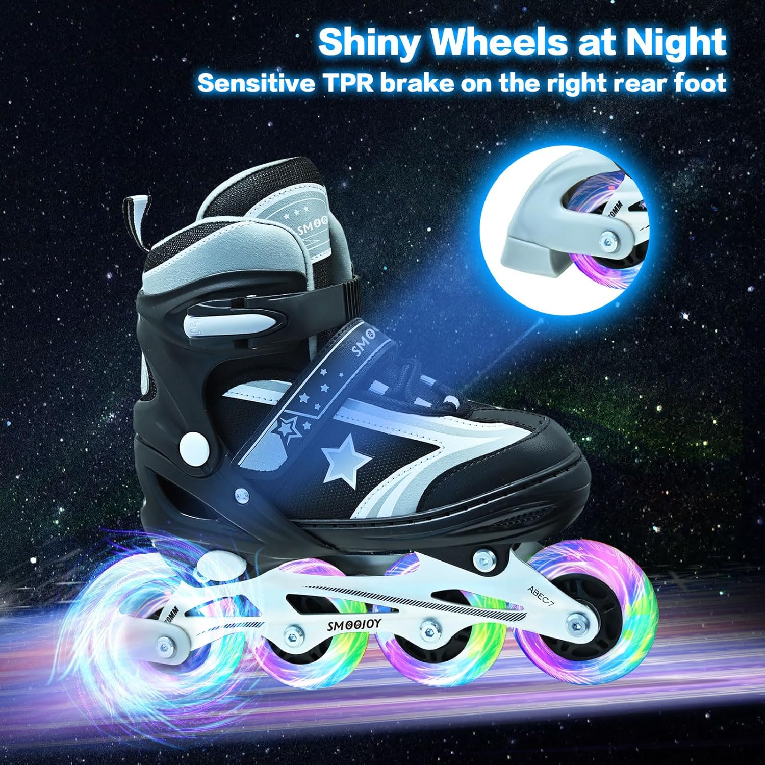 キッズ インラインスケート 男の子 女の子 若者向け オールライトアップホイール アルミフレーム ブレードスケート 初心者 5~12