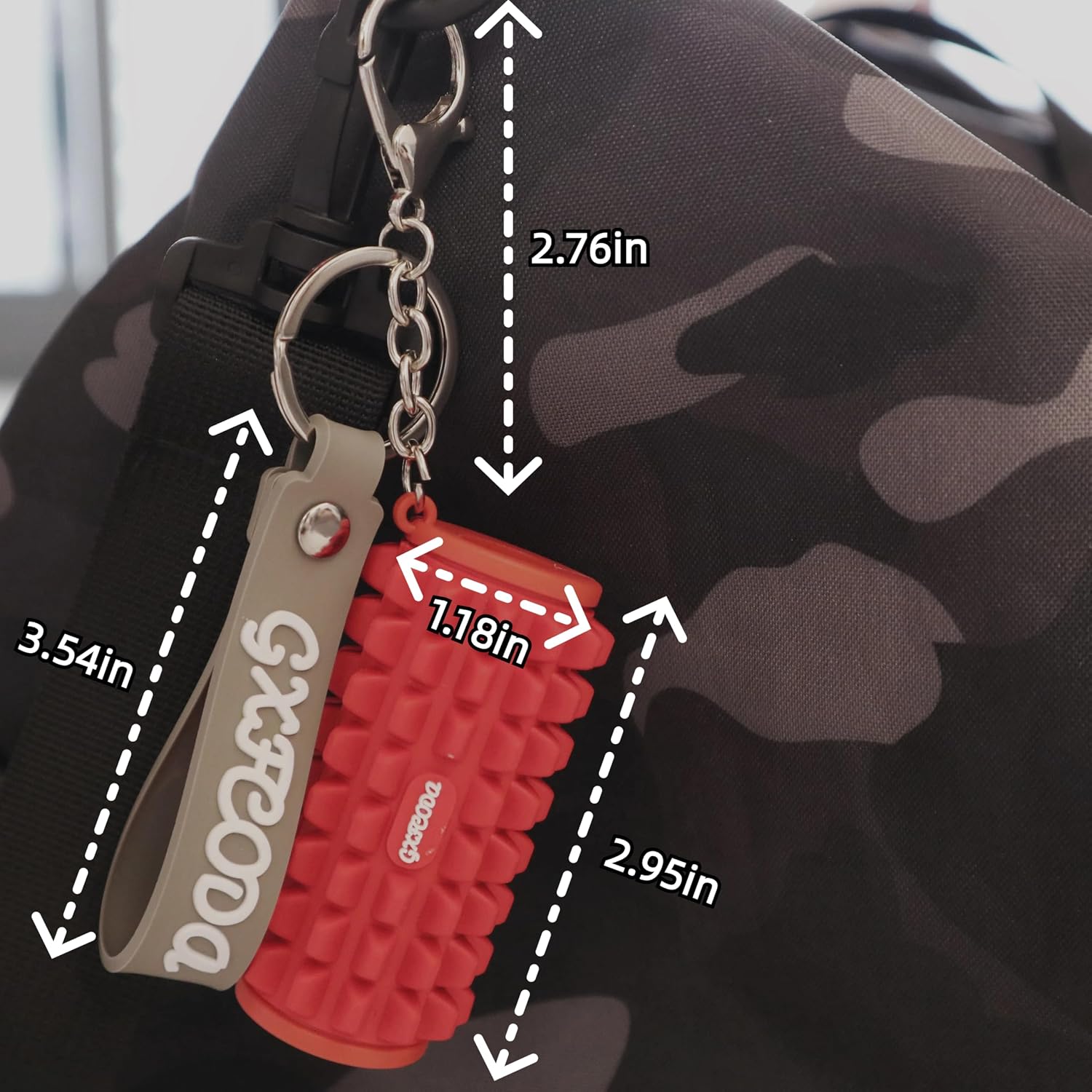 Fidget Toys Adults Hand Massager Keychain, Mini Foam Roller Stress Relief Hand Therapy Gym Bag Accessory Gift