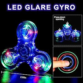 SCIONE 5 Pack LED Light Up Fidget Spinners,Glow in The Dark Sensory Toys for Kids,Fidget Stress Toys for Anxiety Relief,Party Favors,Classroom Prizes,Stocking Stuffers