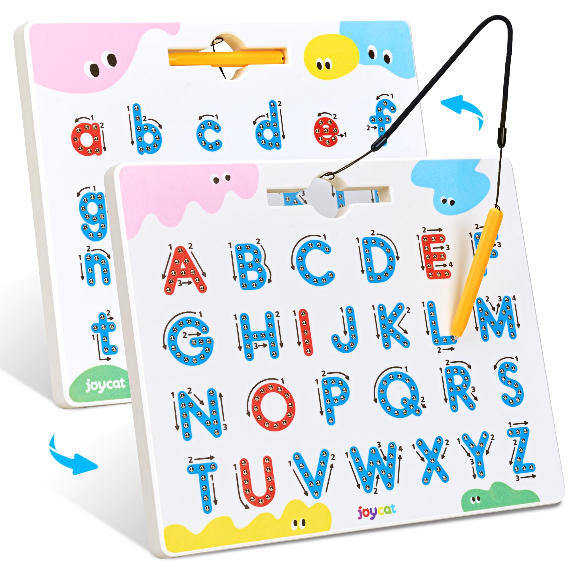 JoyCat Magnetic Letter Tracing Board, 2-in-1 Double-Sided ABC Magnets for Kids Ages 3-5, Uppercase & Lowercase Letter...