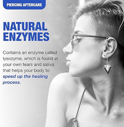 Miniatura 4 de H2Ocean Piercing en aerosol para el cuidado posterior de 4 onzas oreja nariz aretes ombligo limpiador de heridas con solución salina de sal marina -