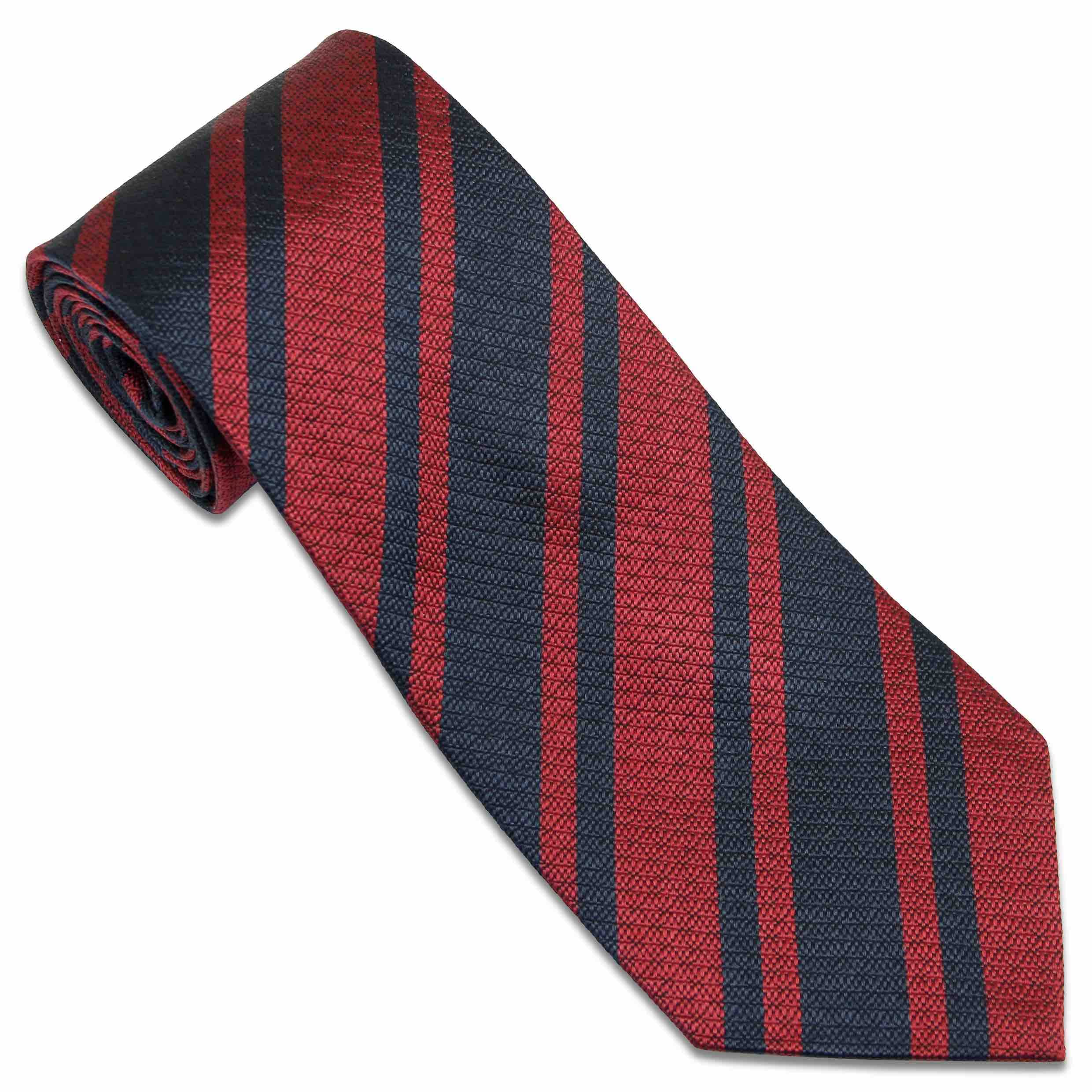 The Regimental Shop Men's Maroon/Blue Royal Engineers Silk Non Crease Regital Tie