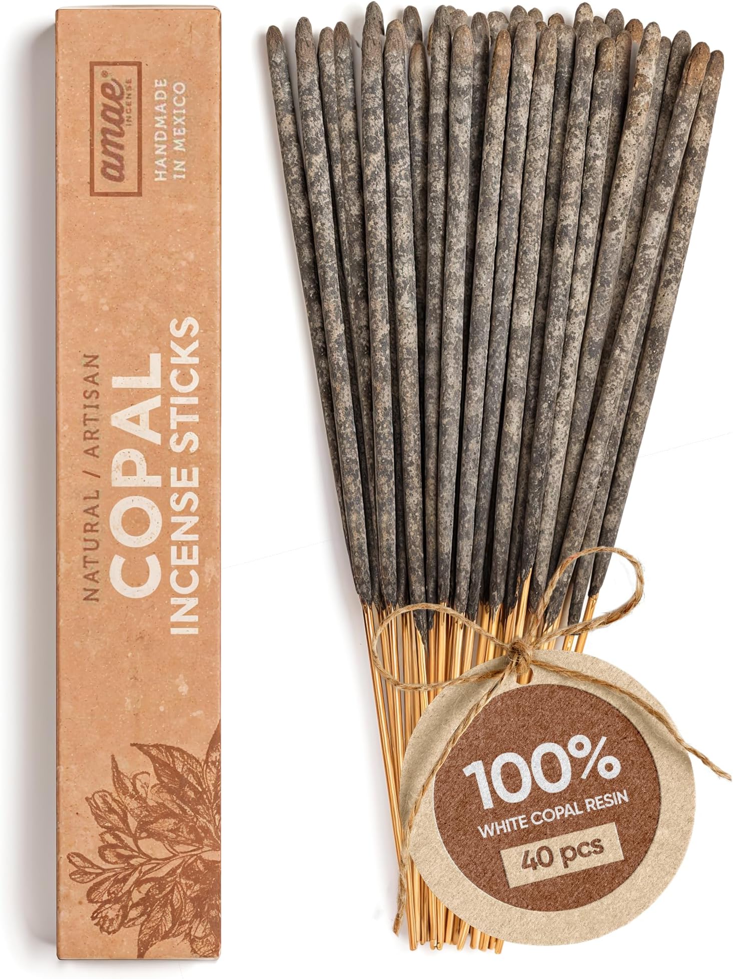 Premium Copal Mayan Made with 100% White Copal (40). Handmade in México.