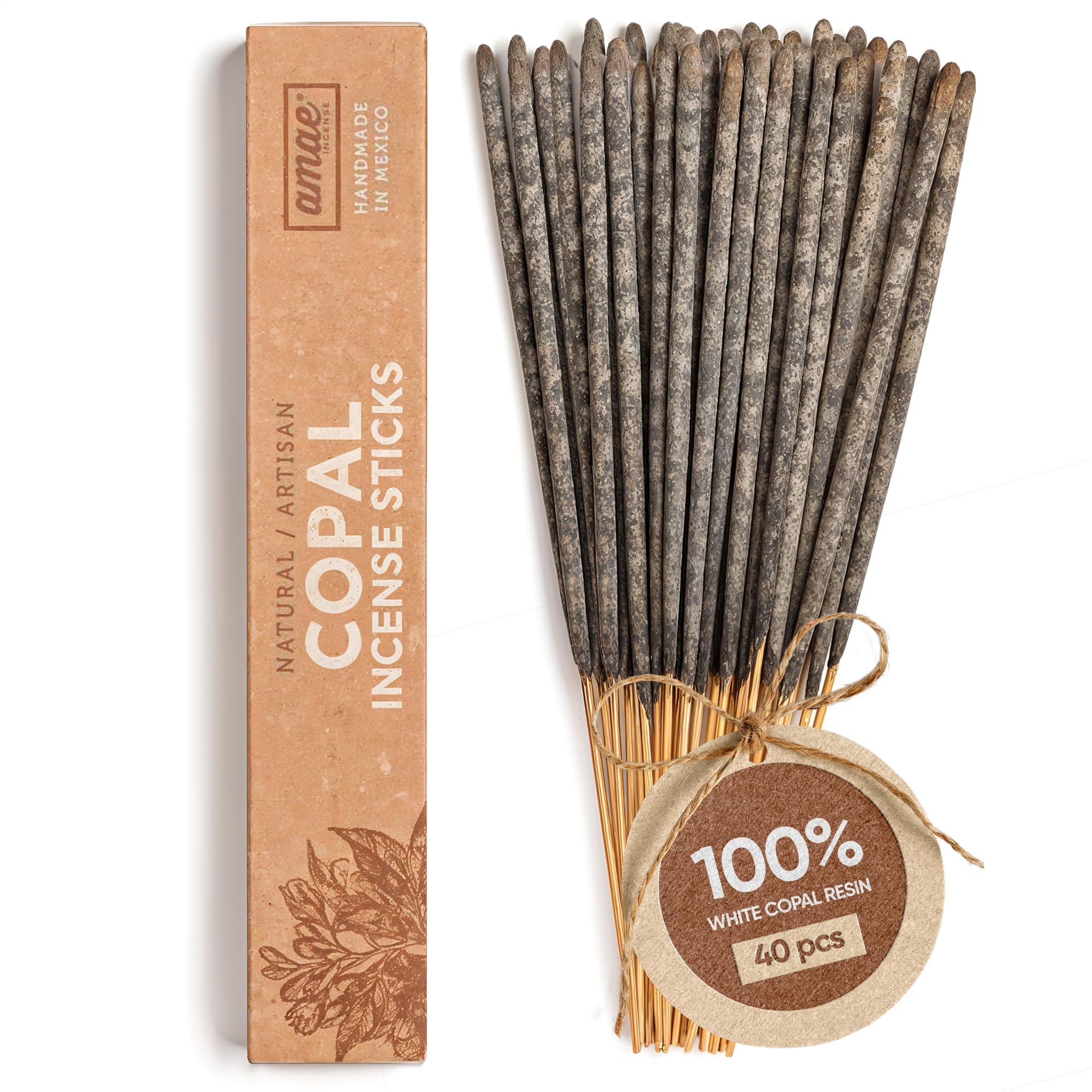 amae INCENSE Premium Copal Mayan Made with 100% White Copal (40). Handmade in México.