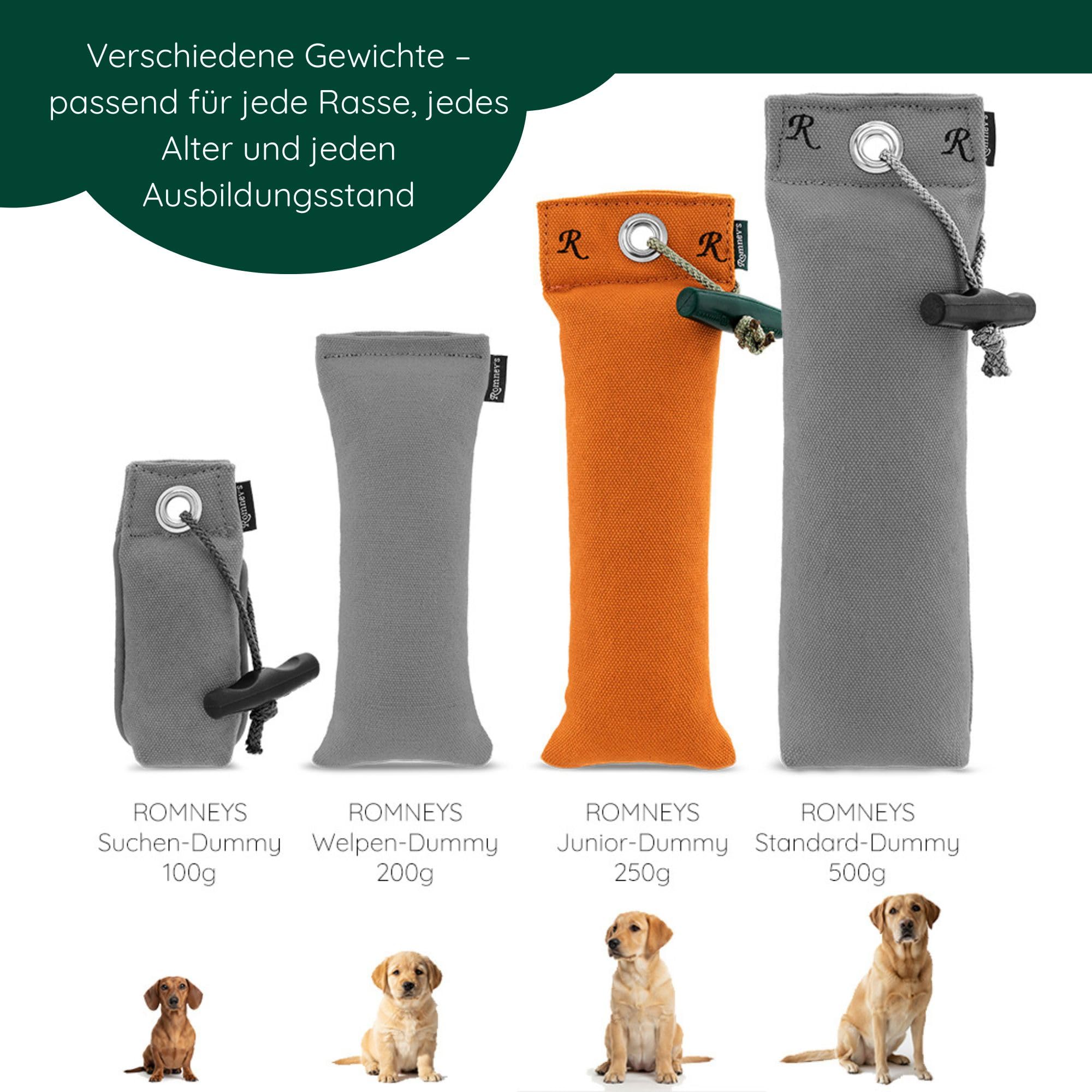 Romneys Junior Dummy Jouet flottant pour l'entraînement du chien et du rapport, 250 g, orange et bleu