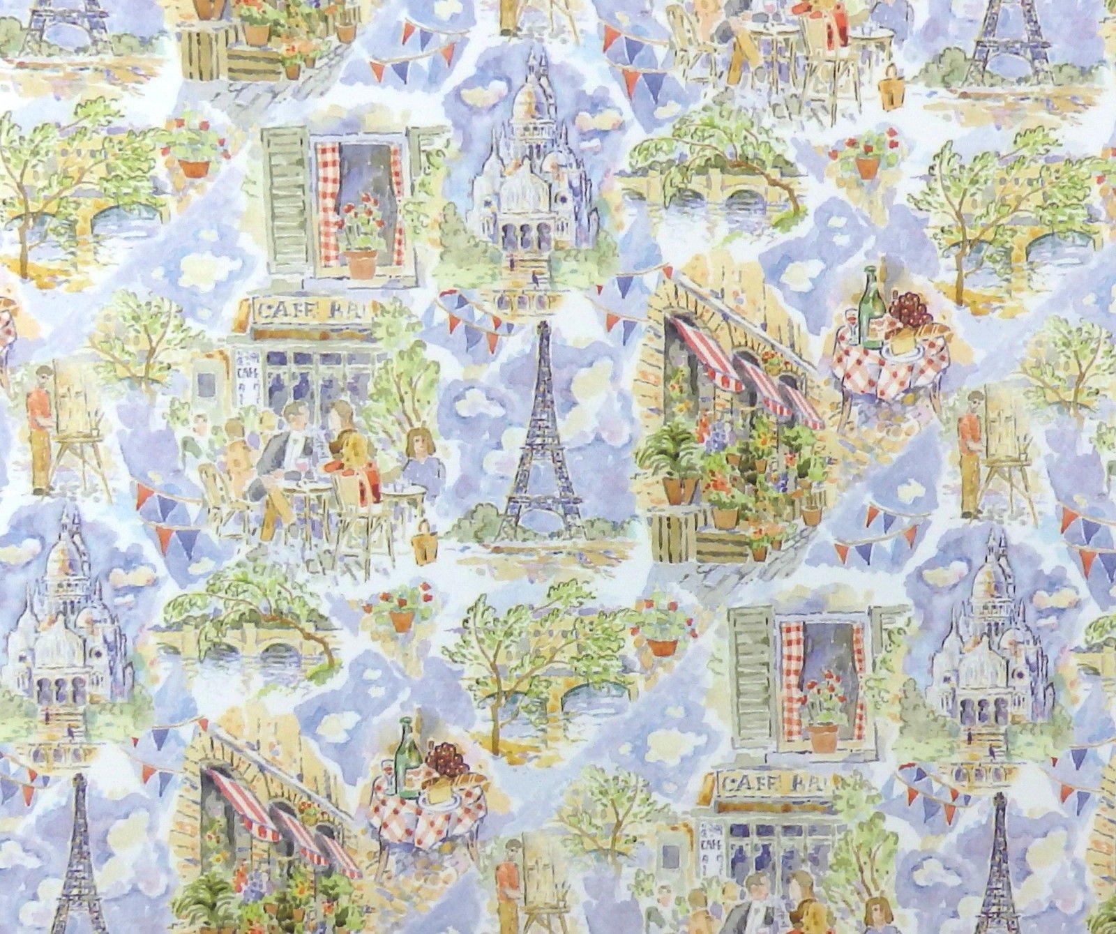 Melody Jane Dollhouse 'April in Paris' Miniature Print 1:12 Scale Scene Wallpaper