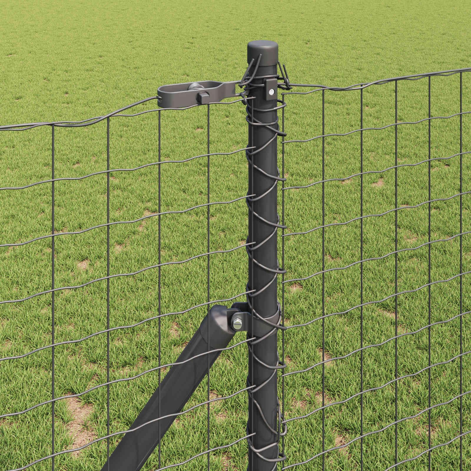 Juego de 12 postes de valla de acero con recubrimiento en polvo, de 160 cm, para valla de jardín, exterior, privacidad y delimitación de terrazas, color gris
