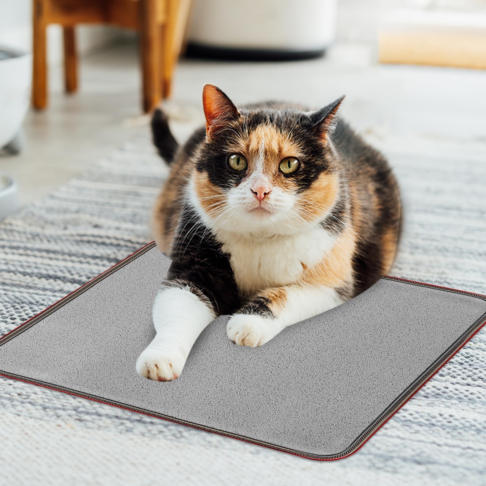 Calentador térmico de PVC de 110 V para calentador de pies debajo del escritorio, 22 x 20 pulgadas, almohadilla de calefacción eléctrica de ahorro de energía, alfombra térmica para piso 5