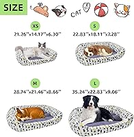 Vista 2 de Sofá Cama para Perro, Cama Anti-Ansiedad para Perro, Cama Rectangular Lavable con Colchón Gris, Grande