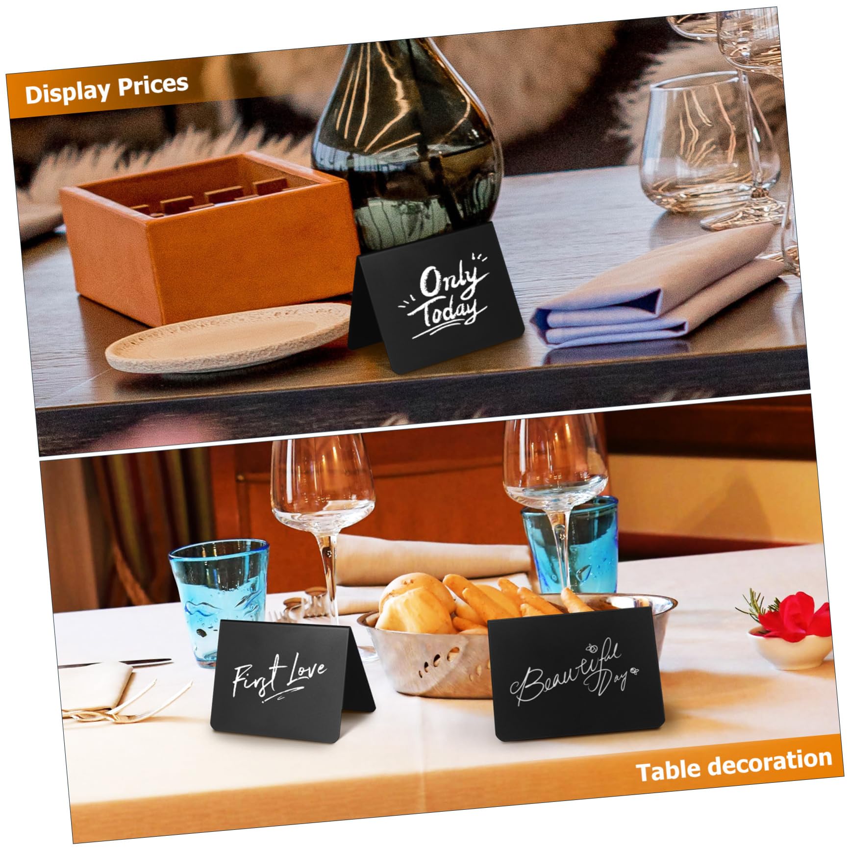 Angoily 100 Pezzi Mini Lavagnette Buffet Doppia Faccia Lavagna Cancellabile con e Pulizia per Etichette Ristorante e Segnaposti Buffet