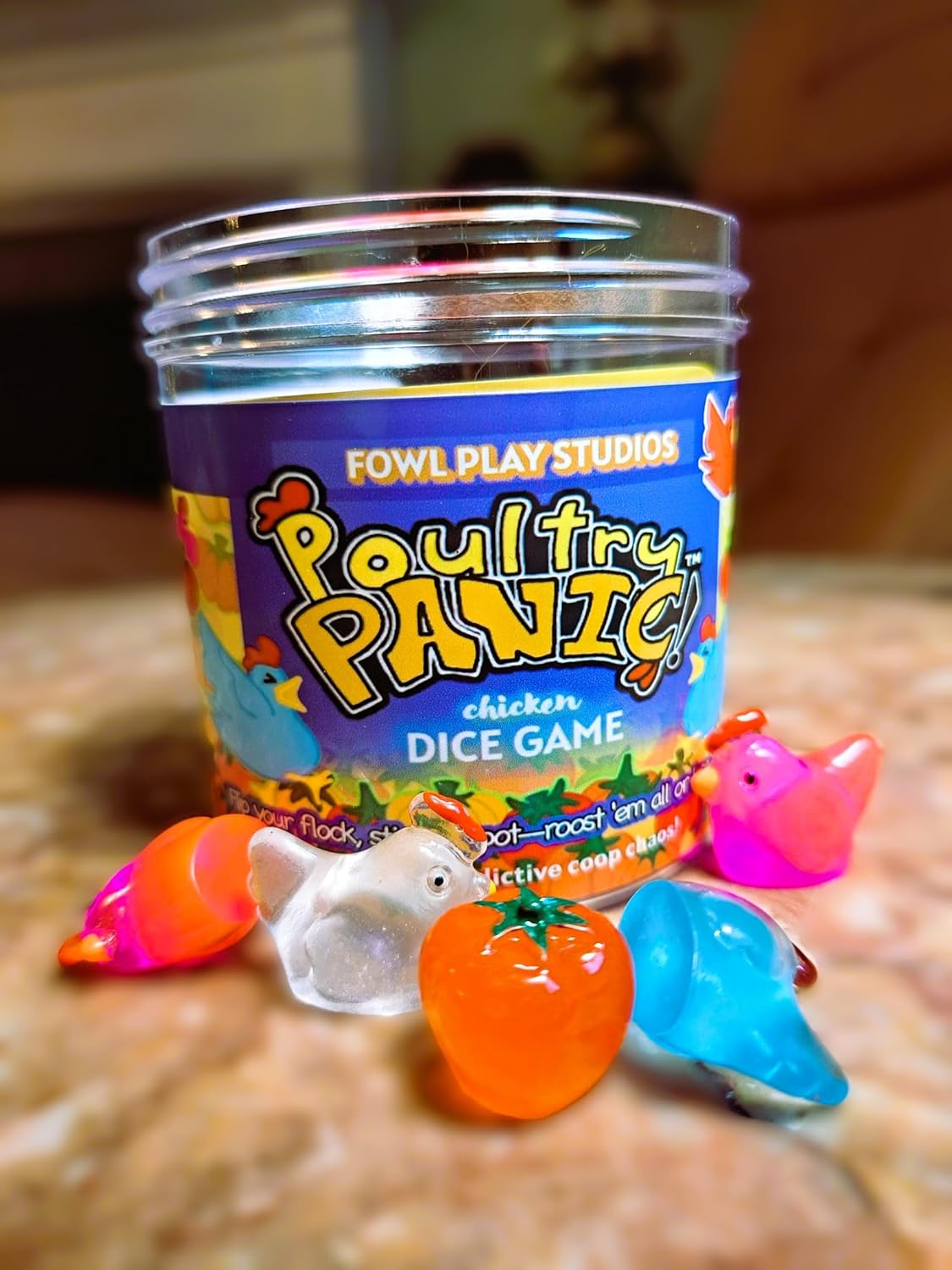 Poultry Panic! - Chicken Dice Game - Chicken Vegetable Toss Game - Coop Chaos! Fast, Easy, Addictive Fun!
