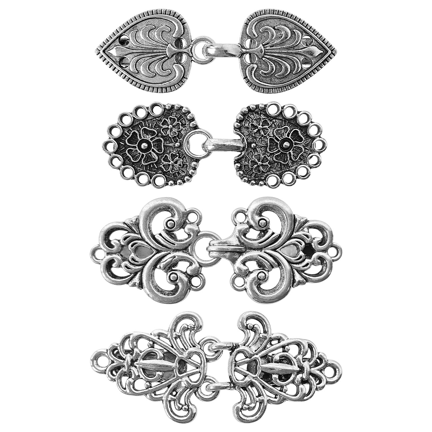 4-piece vintage sweater swirl cape cloak clips for dress retro cardigan shawl collar clasp dress shirt button clip for girl women