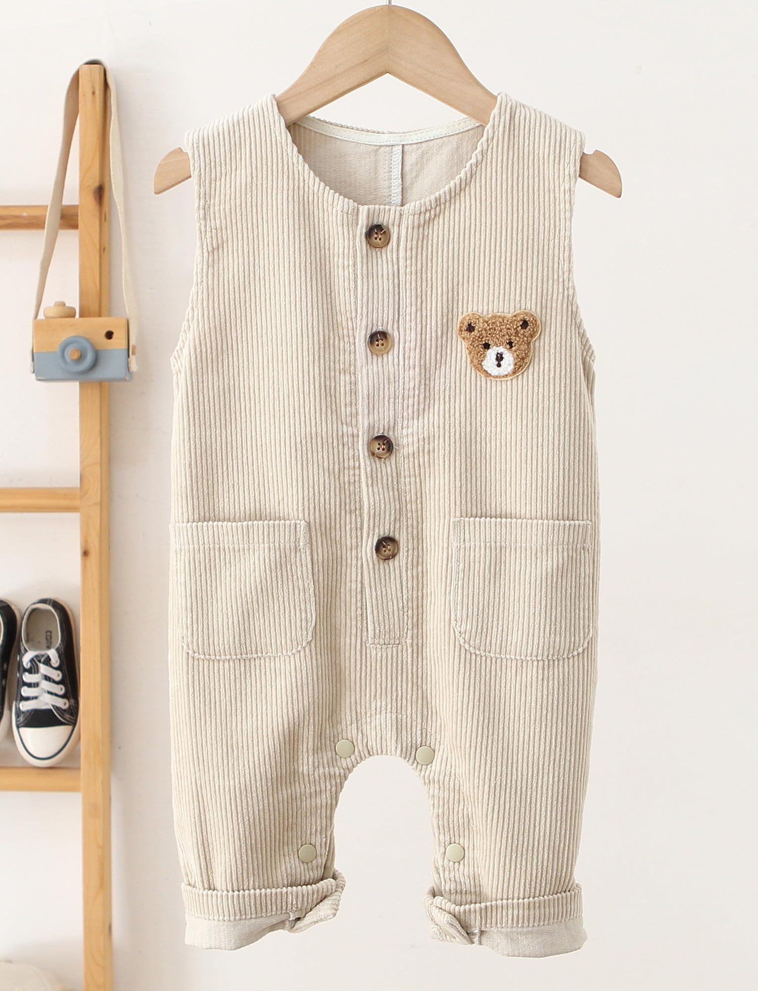 Happy Cherry - Overol Pana Bebé Niño Niña Pantalones de Peto Infantil Conjunto de Mono Pantalones Largos para Invierno Verano Primavera Otoño - 0-30 Meses