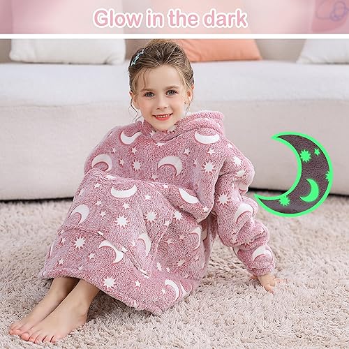 Miniatura 5 de Manta con capucha, manta de forro polar Sherpa para niños, manta de franela con capucha de felpa, regalo de sudadera con bolsillo gigante,