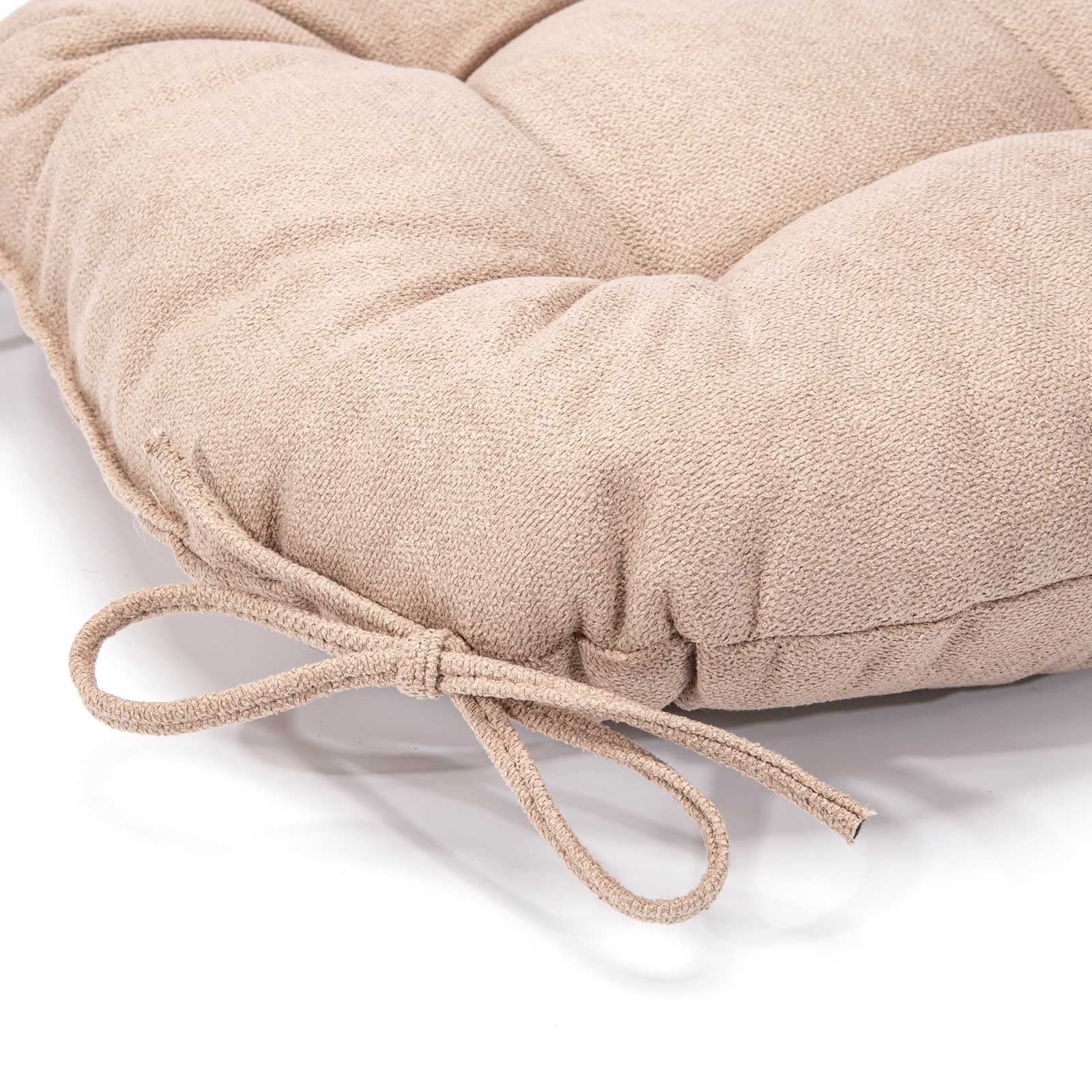 JAMPAYANG Chair Cushion, 4 Pack Chair Cushions for Dining Chairs, Chair Pads and Mat with Ties for Indoor Kitchen Seat and Desk (4 Count - 17 x 16 in, Light Camel)