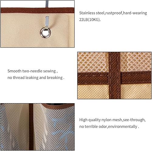 Miniatura 7 de KEEPJOY Organizador de zapatos sobre la puerta, organizador de zapatos colgante con 12 bolsillos de malla, organizador de zapatos para armario,