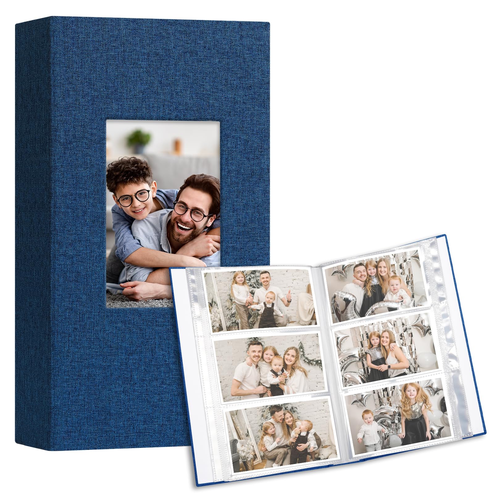 Vienrose Álbumes de Fotos Pequeños 15x10cm Fotos, 2 Paquetes de Mini Álbumes de Fotos con Cubierta de Lino, 26-Páginas con Capacidad para 52 Fotos, Obras de Arte o Postales Beige — view 23