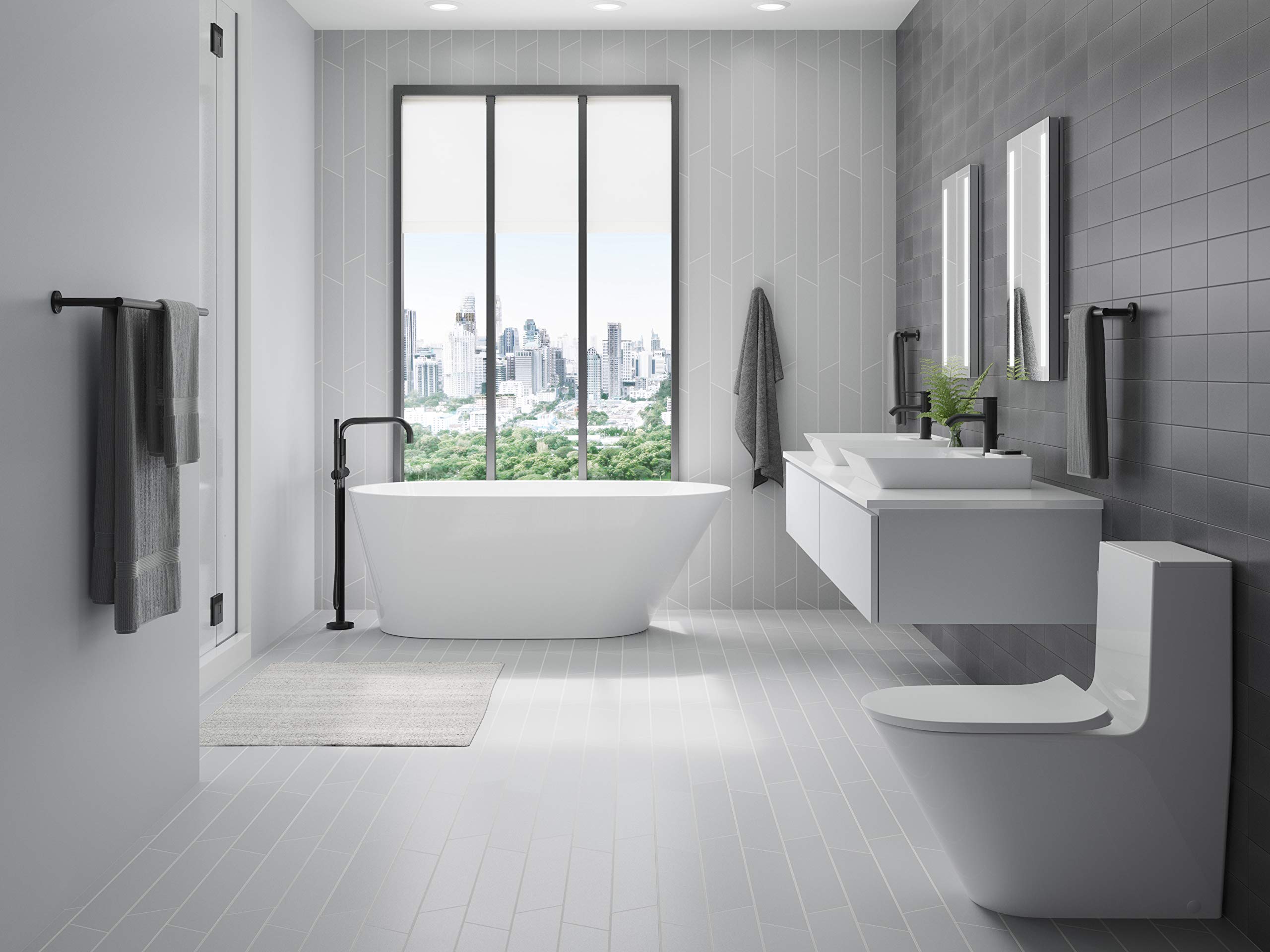 Kohler K-T97328-4-BL Purist Bathtub Faucet, Matte Black