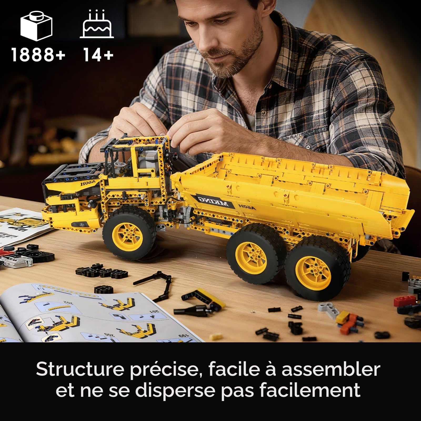 Mould King 17010 Technique Dumper articulé, 6 x 6 APP télécommandé, Briques de Serrage avec Moteur, véhicule de Construction pour Adultes (1888 + PCS)