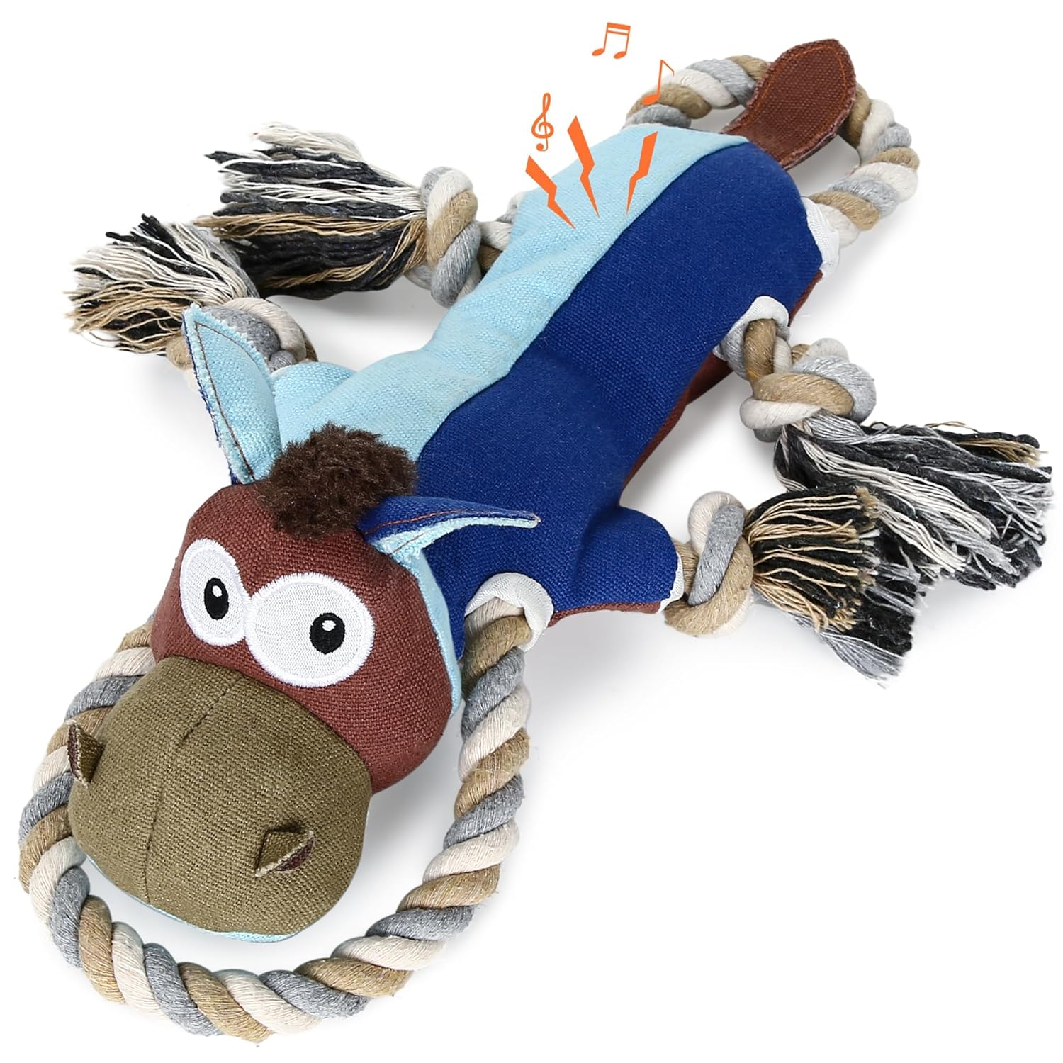 IOKHEIRA Dog Toys for Aggressive Chewers,Tough Indestructible Dog Toys,Squeaky Dog Toys for Large Dogs,Durable Dog Chew Toys-Donkey, Navy Blue