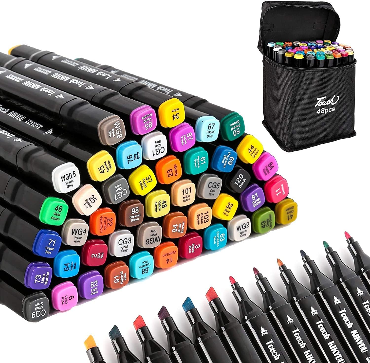 Bennort Dual Tip 48 Colours Art Markers Sketch Pens With Carrying Case For Painting Sketching Calligraphy Drawing-Twin Head Permanent Colouring Markers For Kids Adult,Multi-coloured (B0C27W5VB1) Amazon Price History, Amazon Price Tracker