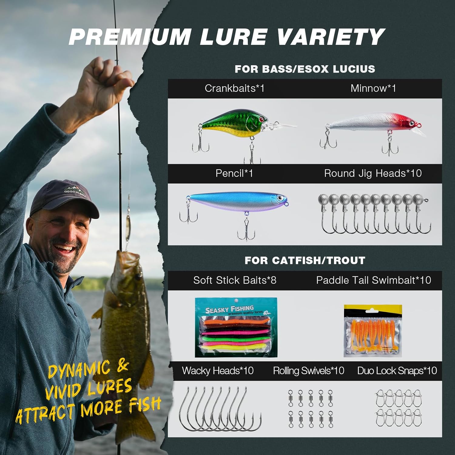 Ghosthorn Fishing Backpack Tackle Sling Bag-Backpack with Rod Holder- Lightweight Tackle Box Fly Fishing Gifts for Men Women