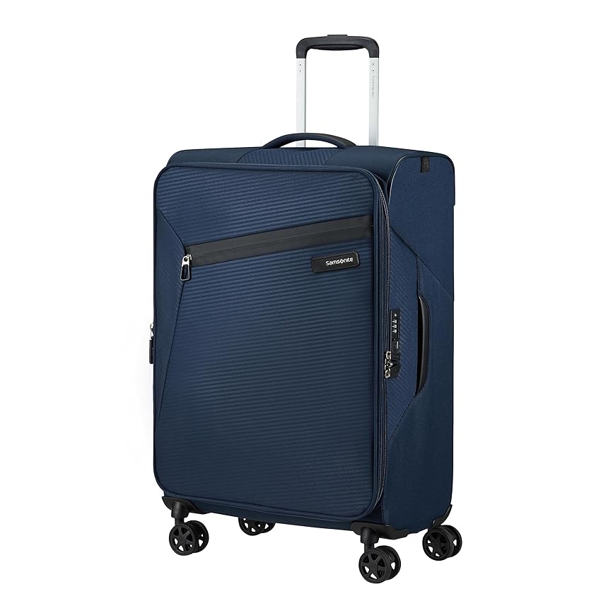 Samsonite Litebeam - Spinner M, Valigia Espandibile, Blu (Midnight Blue), Spinner 66 cm
