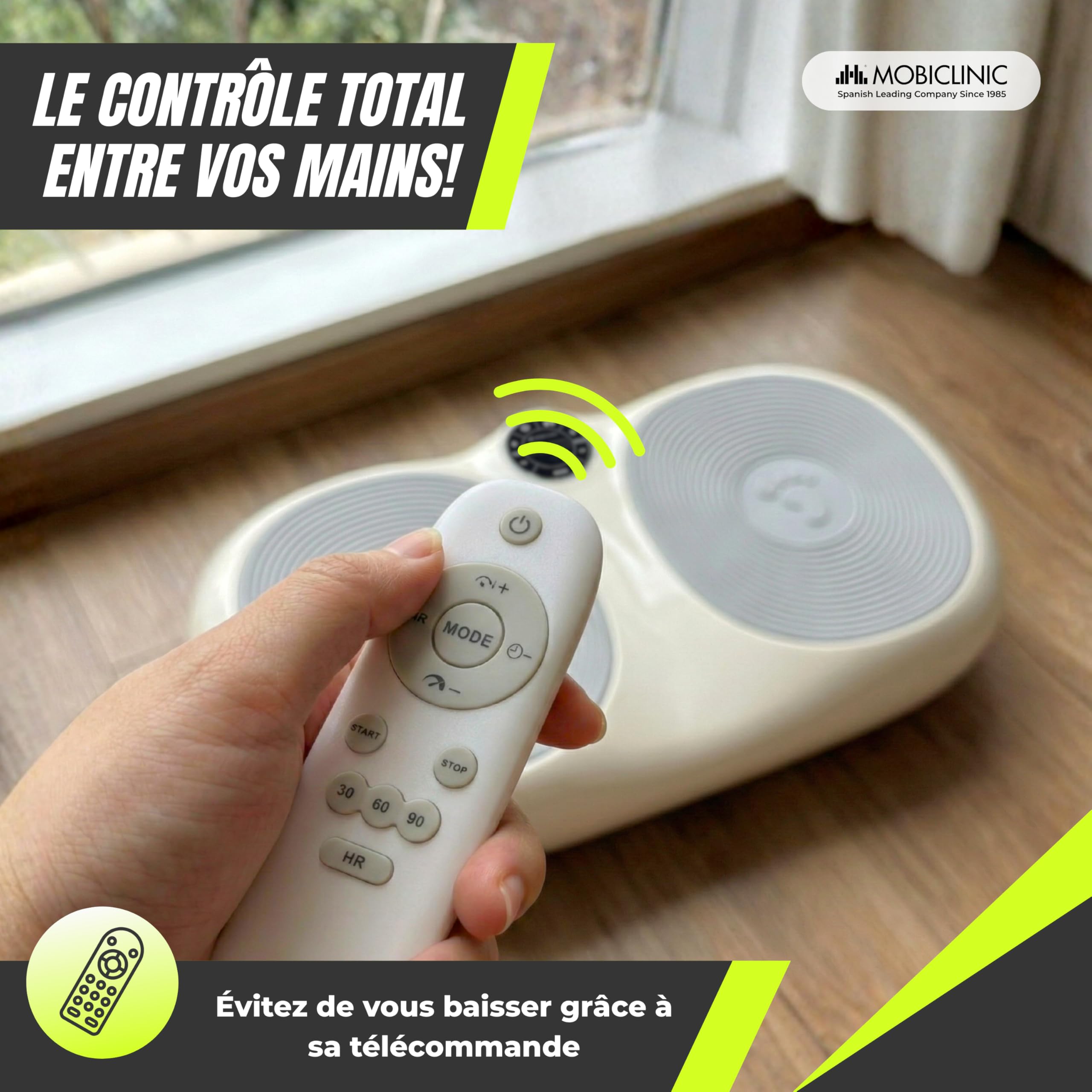 Mobiclinic Plateforme Vibrante 200W 99 Niveaux 9 Programmes Entraînement Jusqu'à 150kg