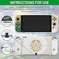 Vista 3 de GLDRAM Theme for Zelda Protective Case Compatible with Nintendo Switch OLED, Anti-Scratch Accessories Bundle for Tears of the Kingdom with Dockable