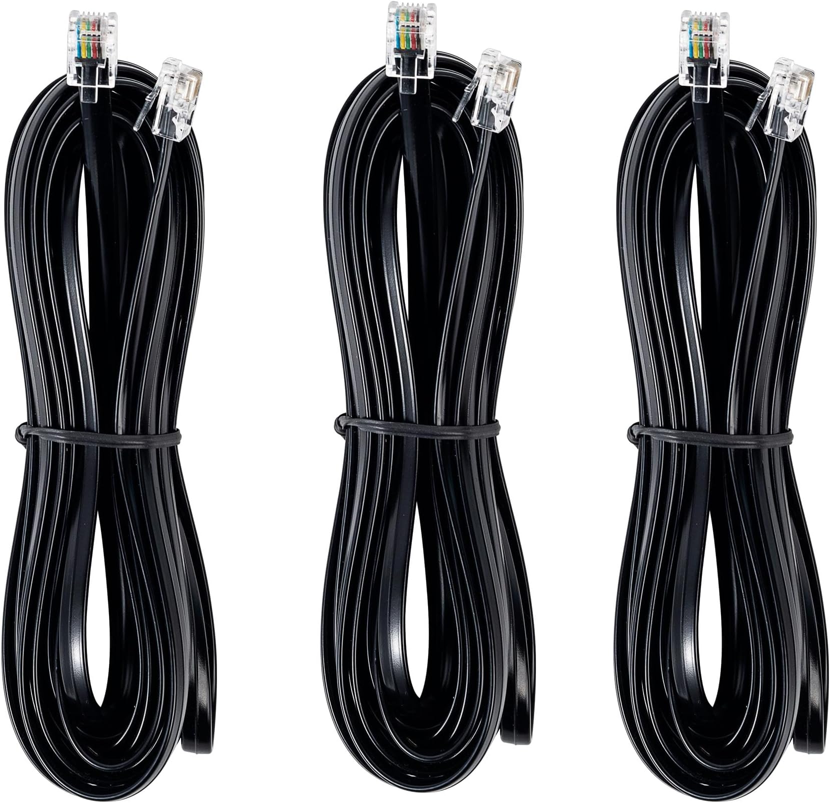 Data Voice Transmission Cables 10FT RJ12 Phone Cable 6P6C - 4 Pack Male ...