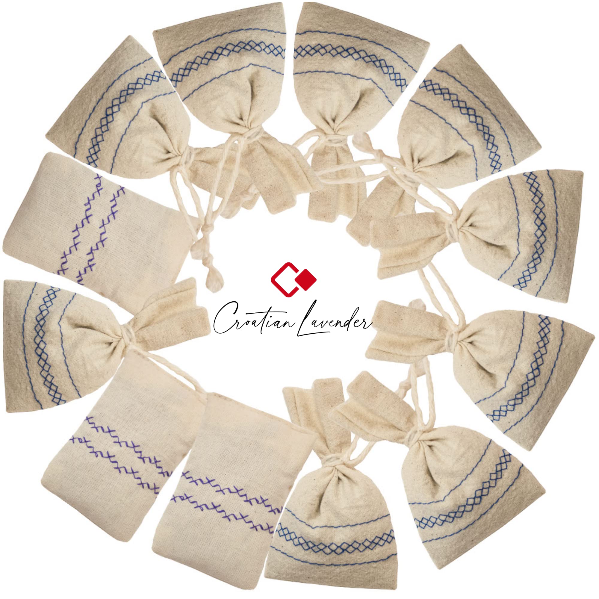 Sachets (12 Pack) Home Fragrance for Clothes Closets Protect & Defend Clothing Natural in Cotton Bags