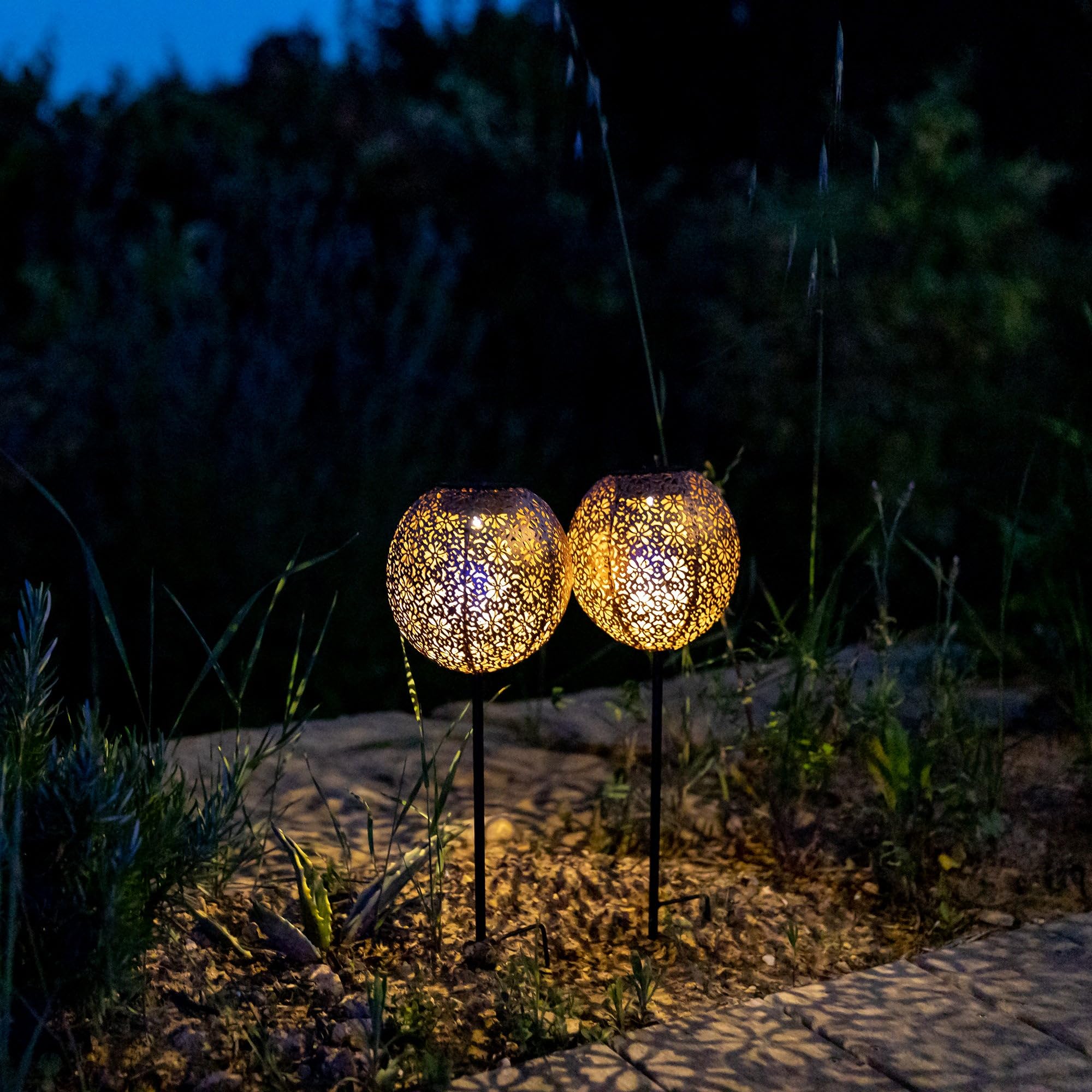 LUMI JARDIN Orientalne etykiety solarne, zestaw 2 sztuk, wys. 45 cm, 2 x AGADIR